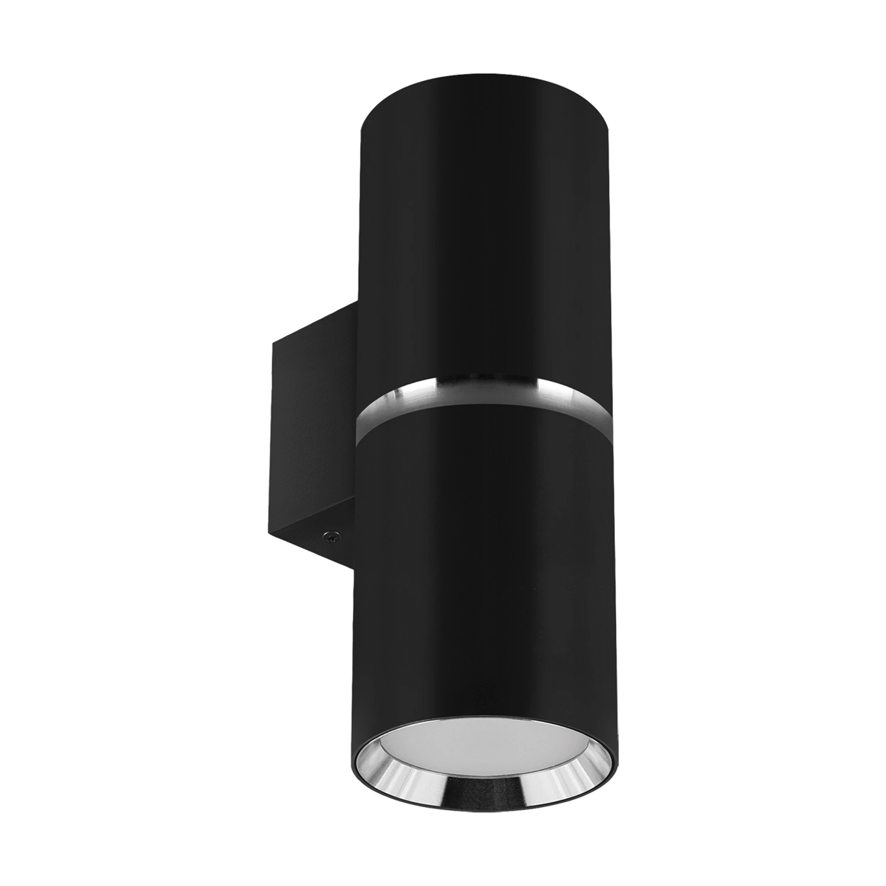 2x - Wandleuchte indoor in schwarz/chrom - Lichtfarbe: individuell wählbar