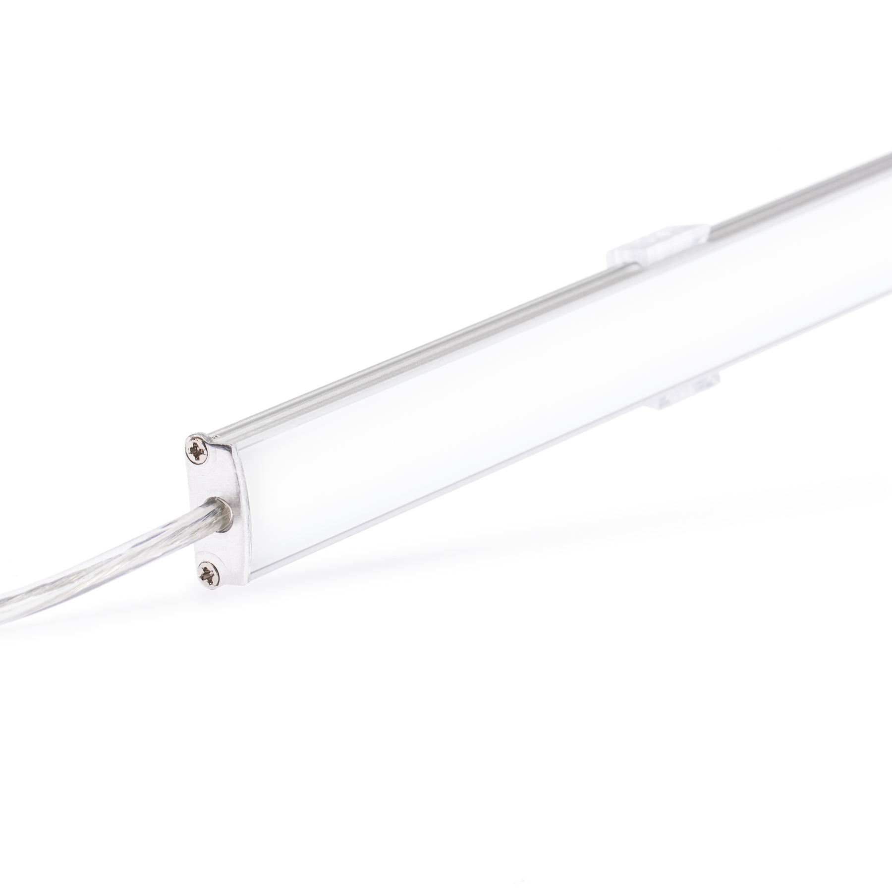 12V wasserfeste Aluminium LED Leiste – weiß – 50cm– diffuse Abdeckung  – IP65 - 20cm Eingangskabel mit DC-Rundbuchse 2polig - mit Ein- und Ausgangskabel
