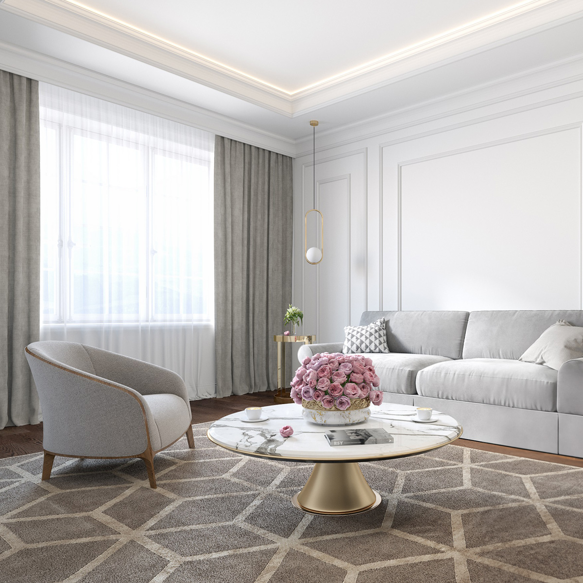 LED Stuckleiste - moderne glatte Deckenleiste - 2,3 x 10 x 200cm