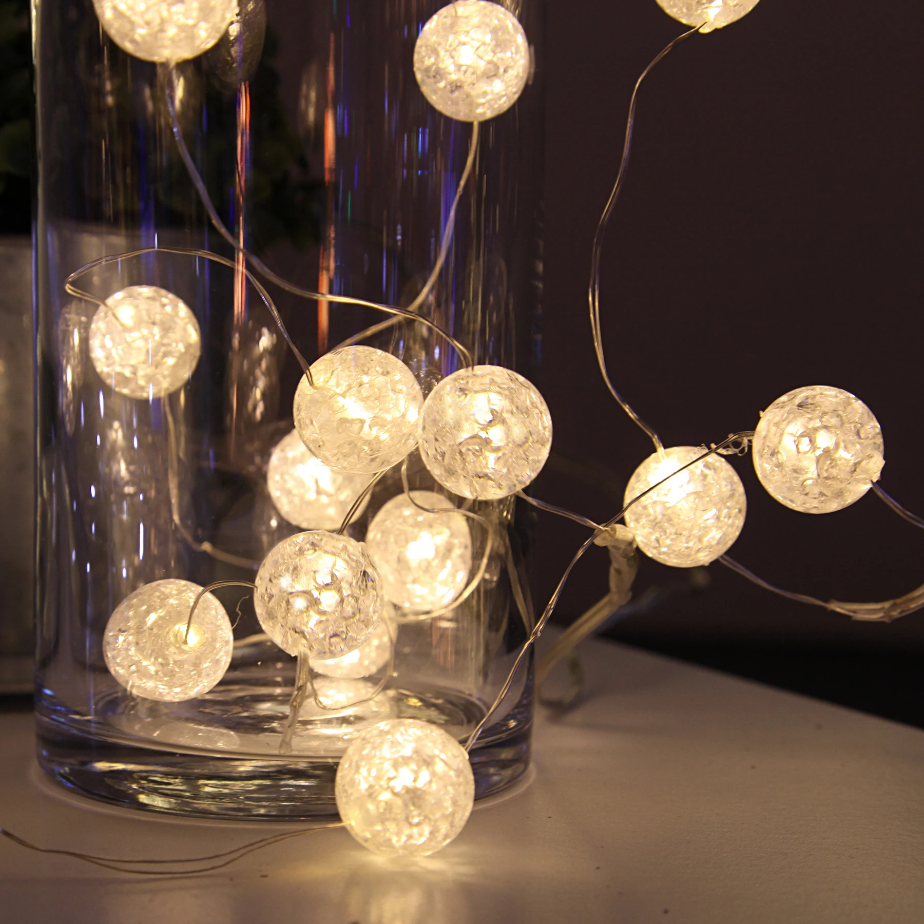 Marble - Deko Lichterkette für innen - 1,4 m - 15 LEDs - Timer - Batteriebetrieb - Warmweiß