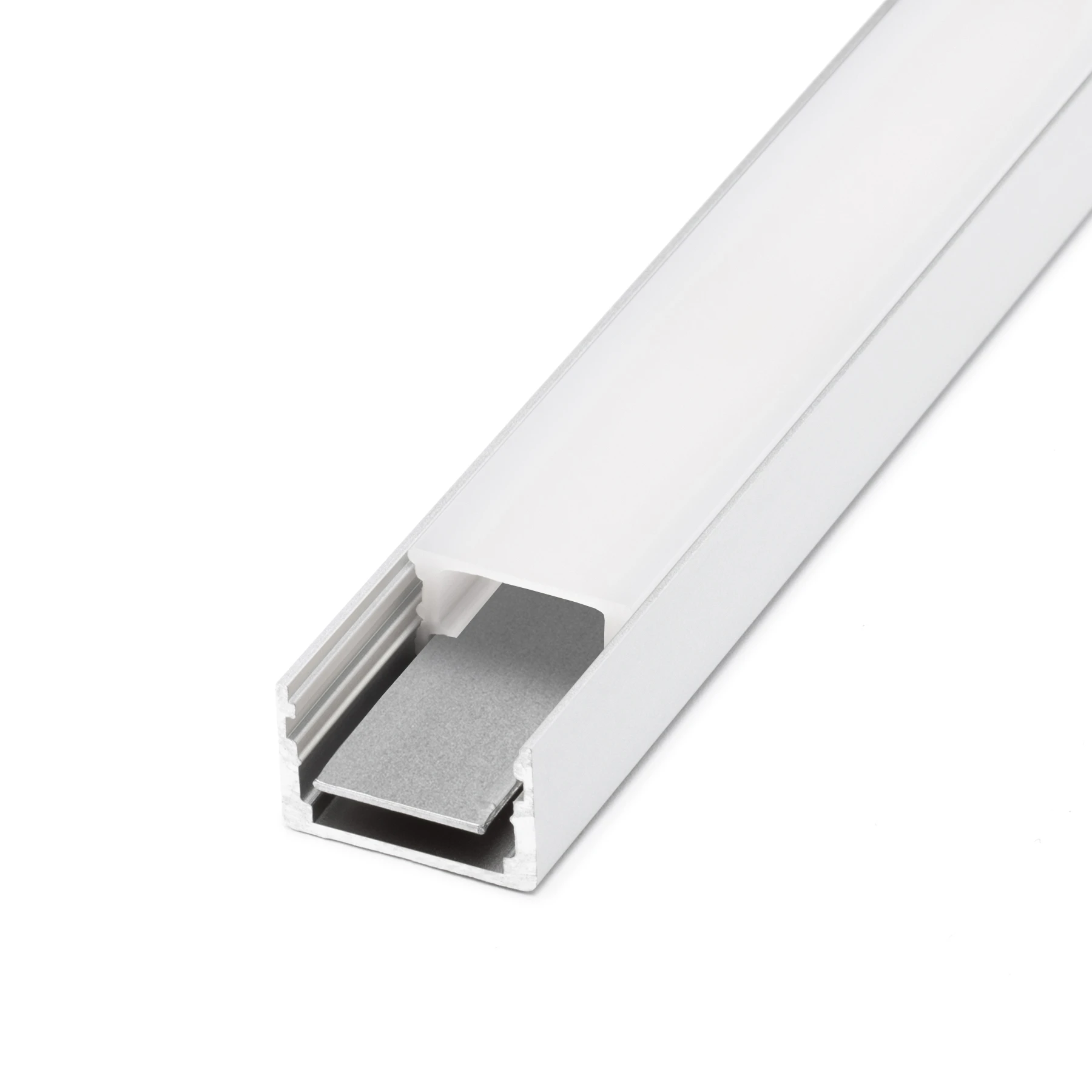 Aluminium LED Aufputz Profil, wasserfest, diffuse Abdeckung, 1,8 x 1,1 x 15cm