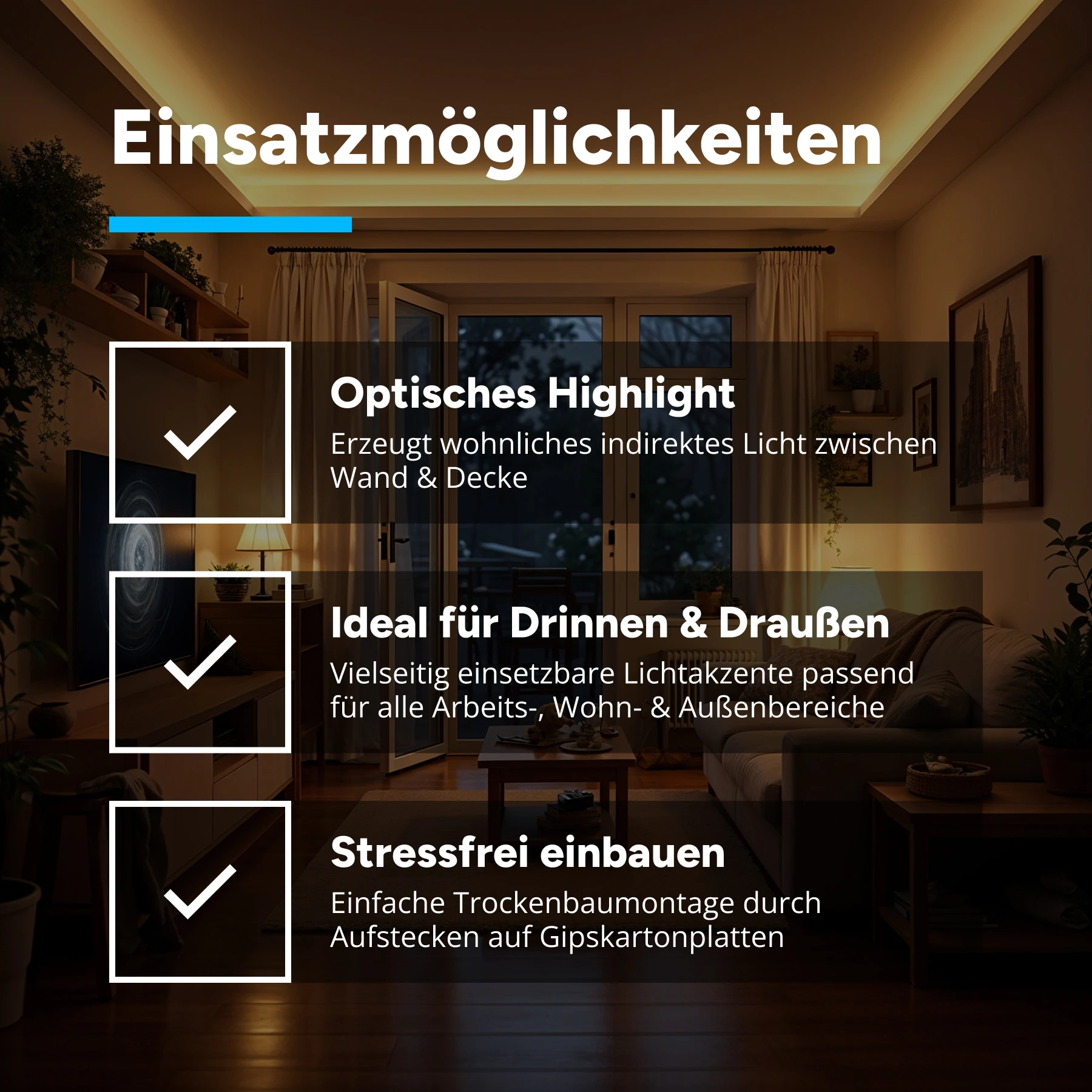 Aluminium LED Trockenbau Abschlussprofil, GK 47-2, 2,0 x 3,54 x 50cm - ohne Abdeckung - 2er Set - beidseitig ohne Loch
