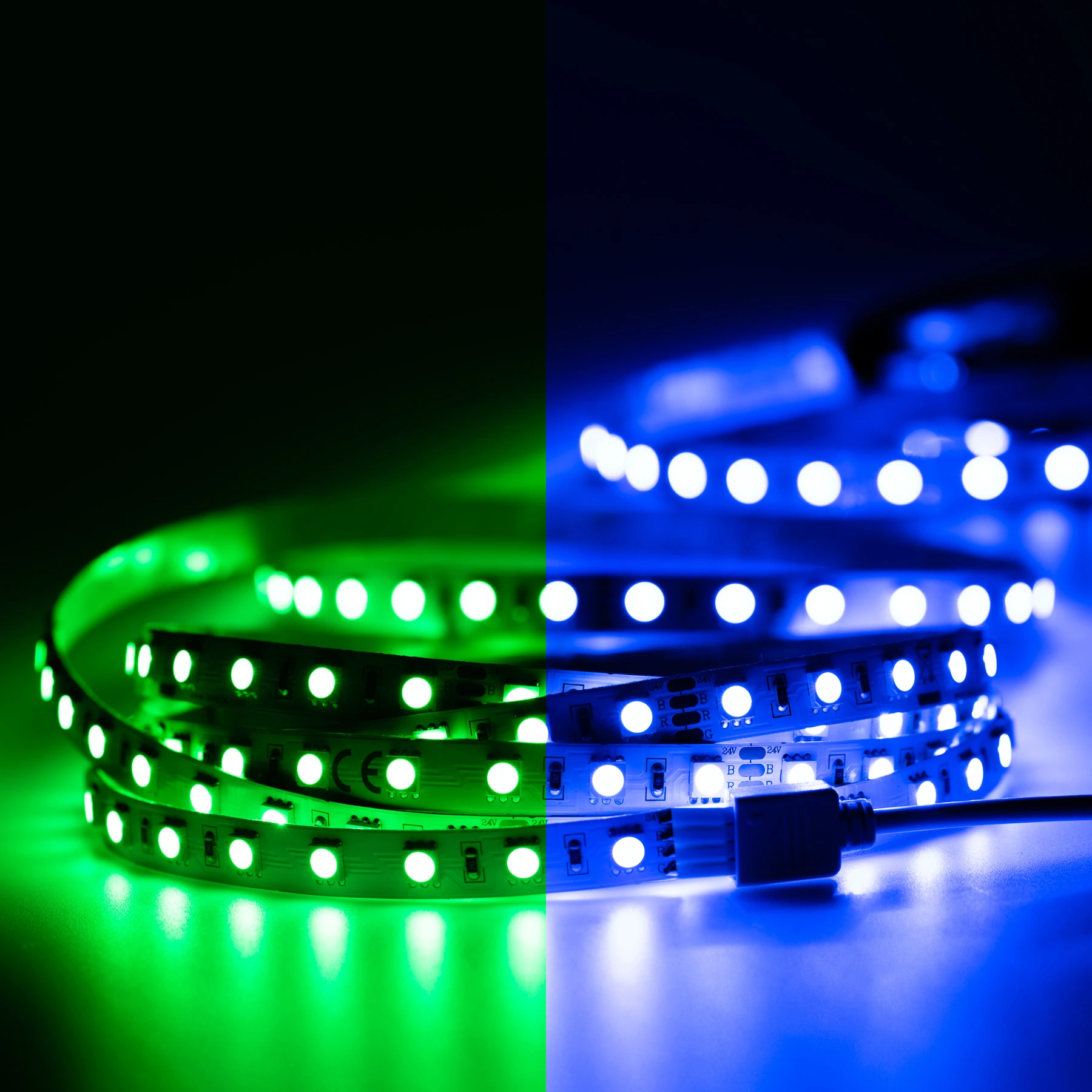 24V RGB LED-Streifen Stripe flexibel eXtrem-Line - 70 LEDs je Meter - ohne Stecker - Löten erforderlich - 10cm mit 7 LEDs