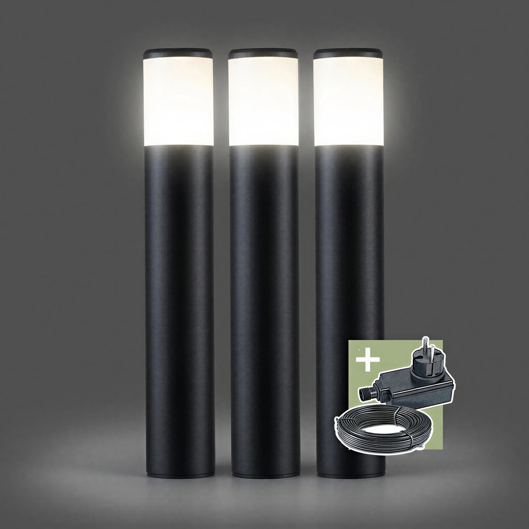 Ludeco, 12V Wegeleuchte - Ivan 3er Set, 3W, warmweiß, IP44