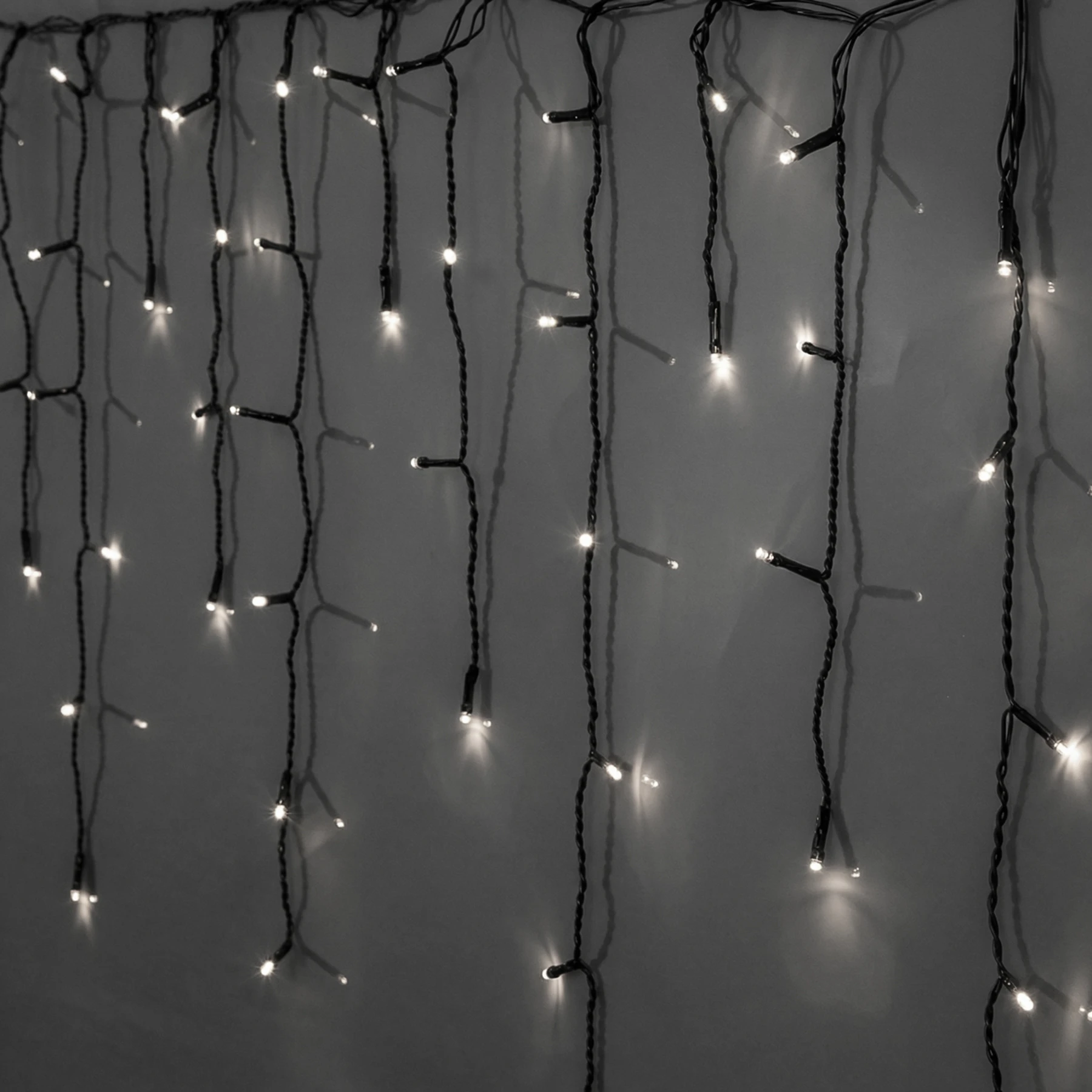Crispy Ice White - Lichtervorhang für außen - 11,9 m - 480 LEDs - Netzbetrieb - Kaltweiß