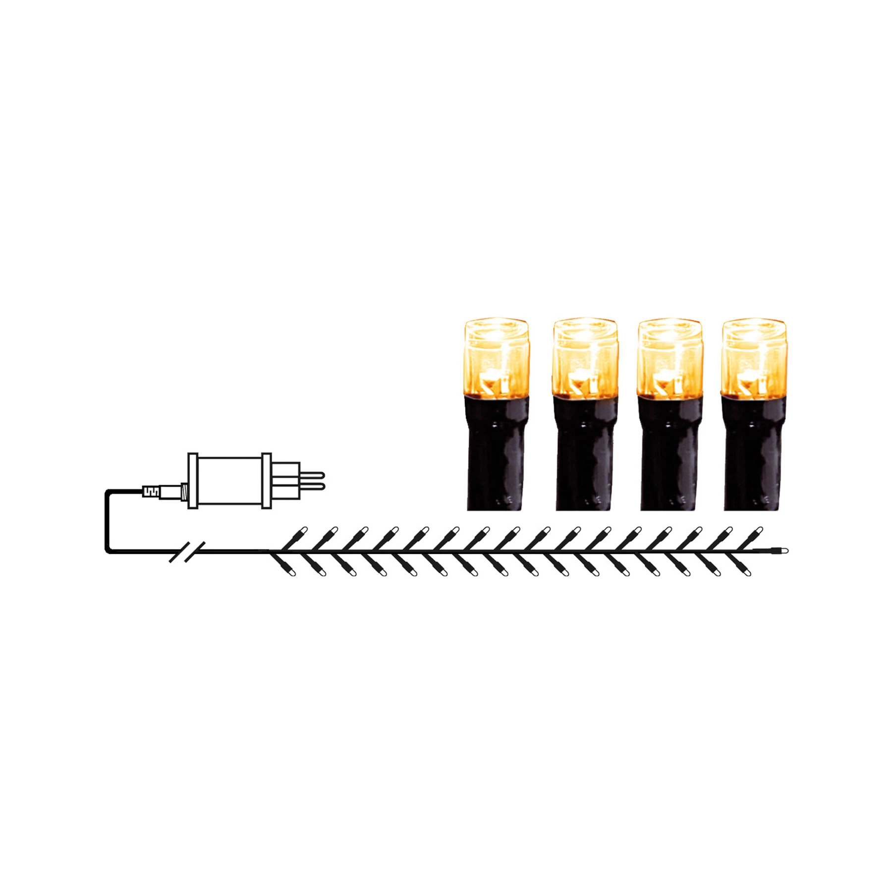 Golden Warm White - Lichterkette für außen - 10,8 m - 540 LEDs - Netzbetrieb - Warmweiß