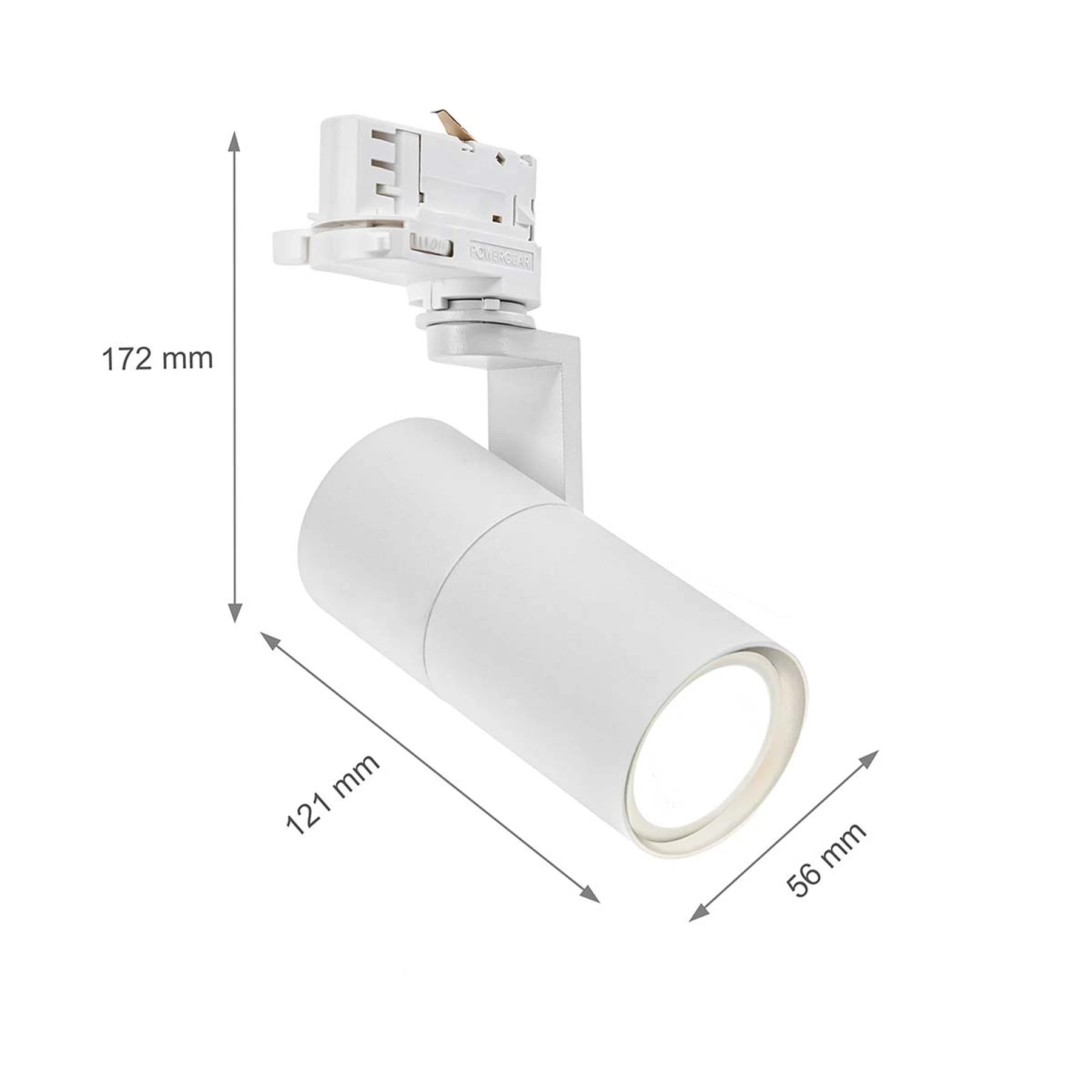 230V LED 3-Phasen Schienenleuchte  - 10W - GU10, weiß - ohne Leuchtmittel