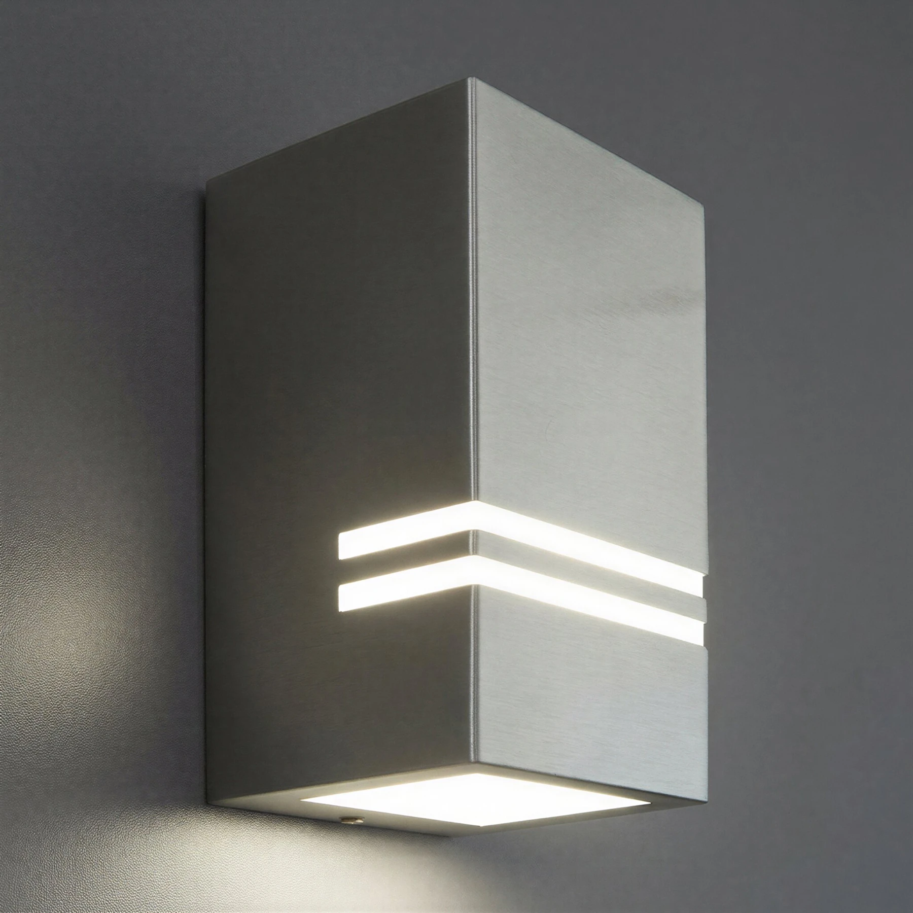 KELER - Wandleuchte outdoor in mattchrom - Lichtfarbe: individuell wählbar