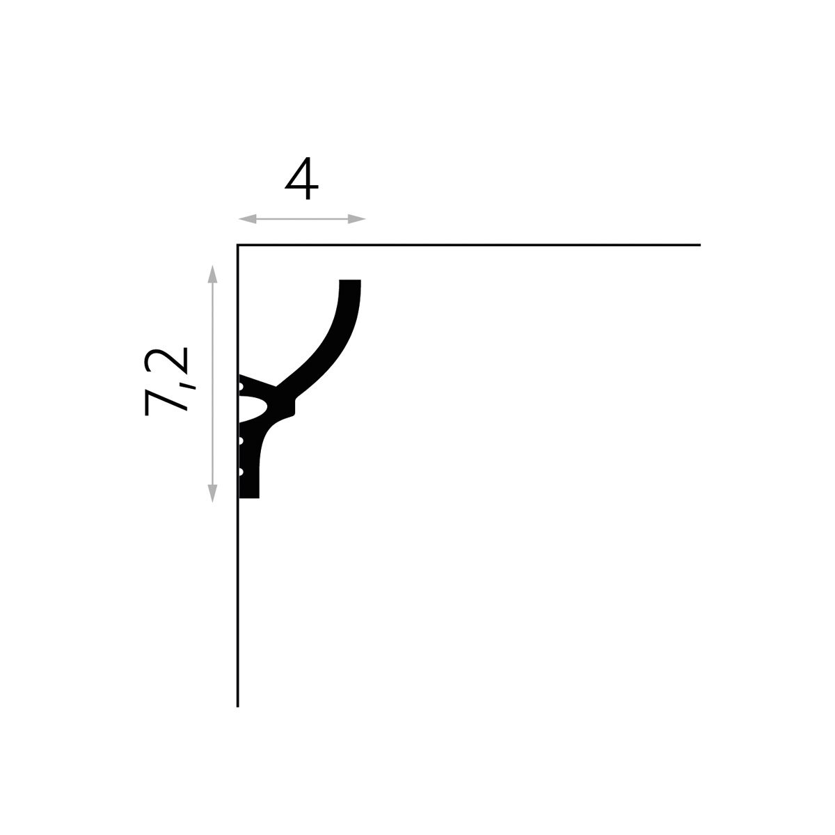LED Stuckleiste - Deckenleiste -indirekt - 4 x 7,2 x 200cm