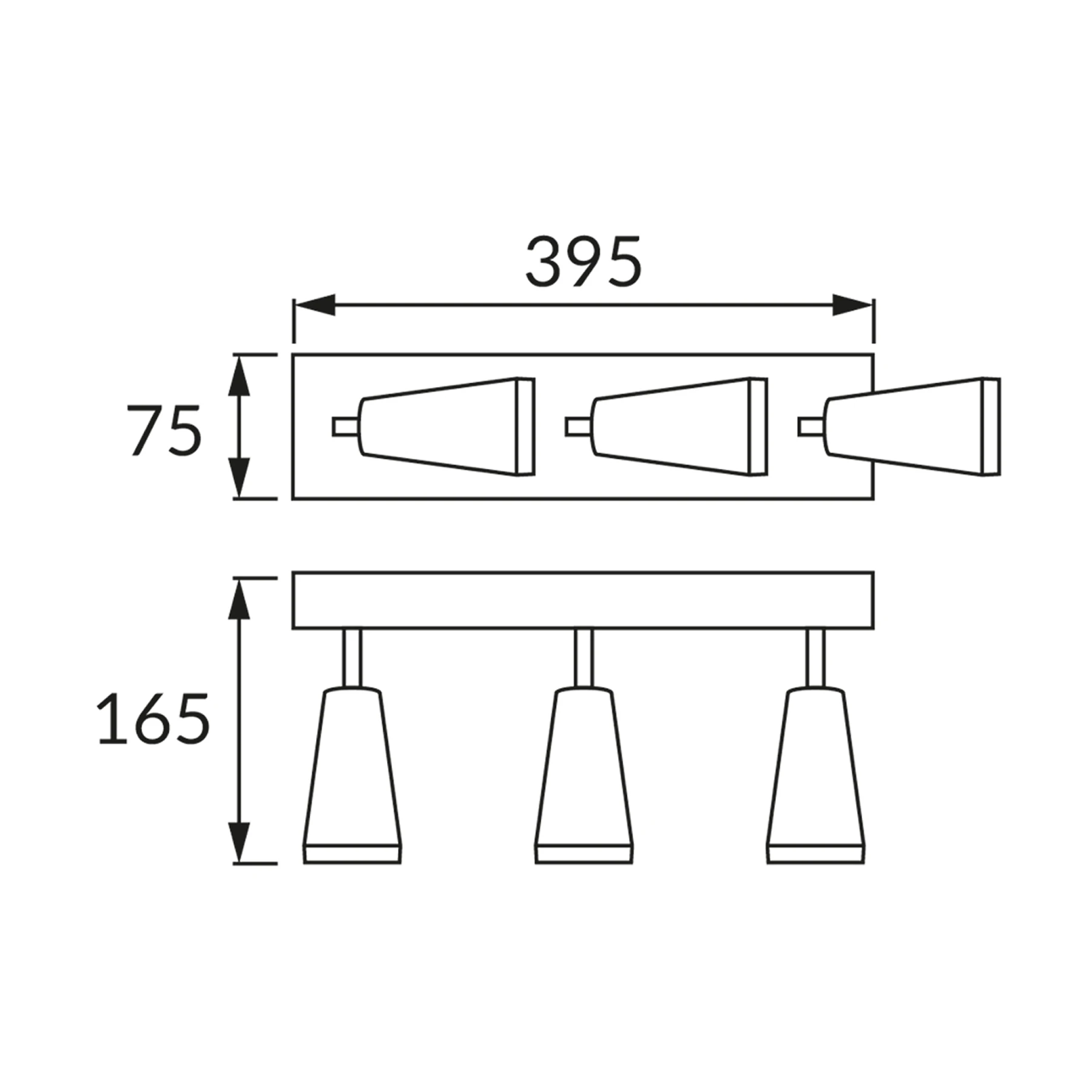 SANA 3 - Decken Spotleuchte in schwarz - ohne Leuchtmittel