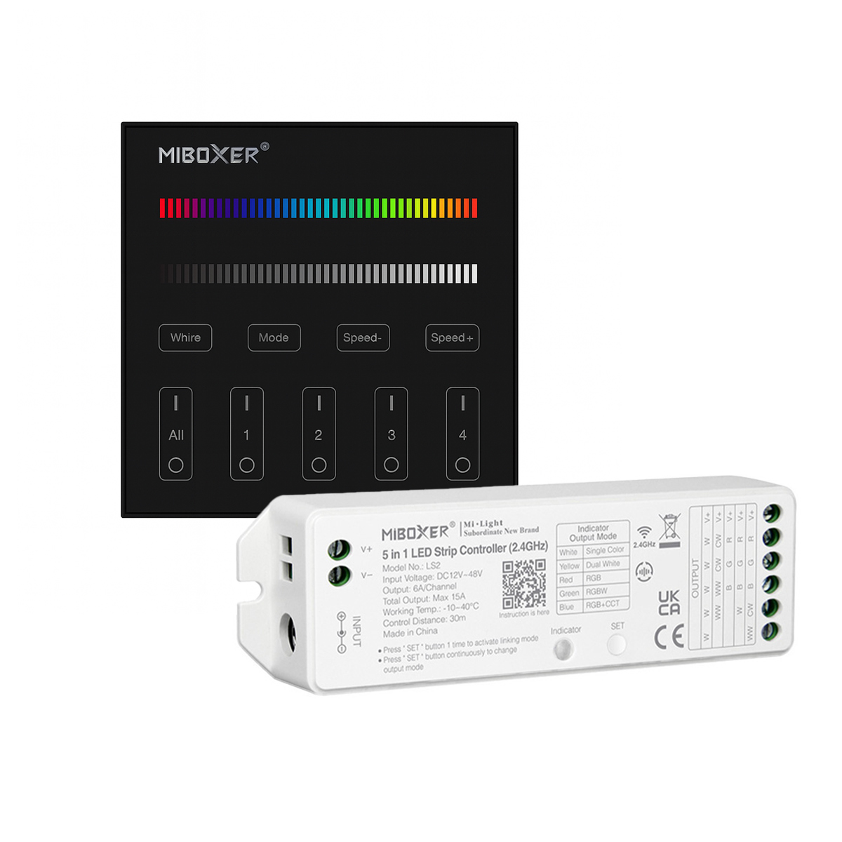 LED Funk Controller Set - 4 Zonen - 3 bis 4 Kanal - RGB+RGBW - Fernbedienung (2,4 GHz)