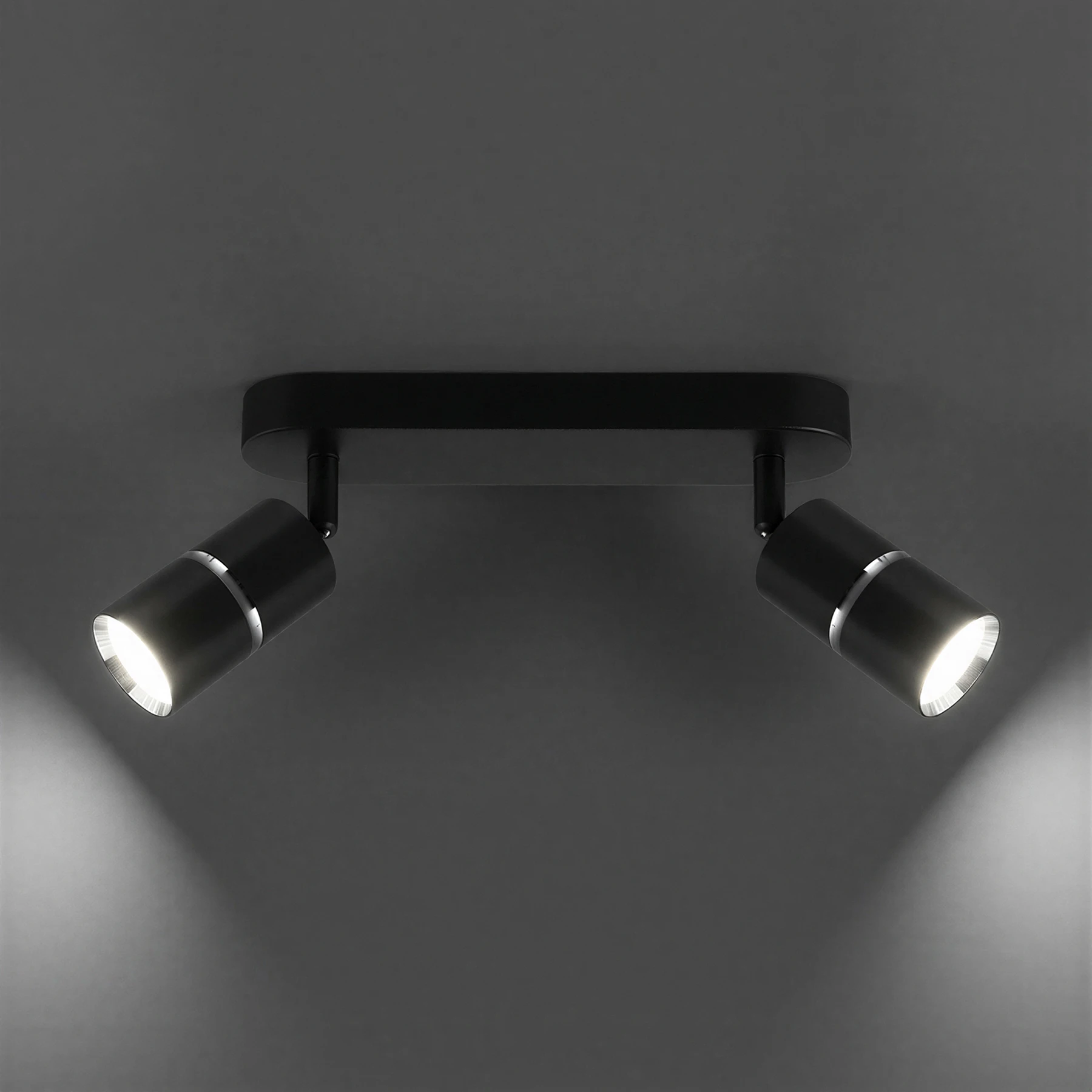 DIOR SPT 2 - Decken Spotleuchte in schwarz/chrom - Lichtfarbe: individuell wählbar