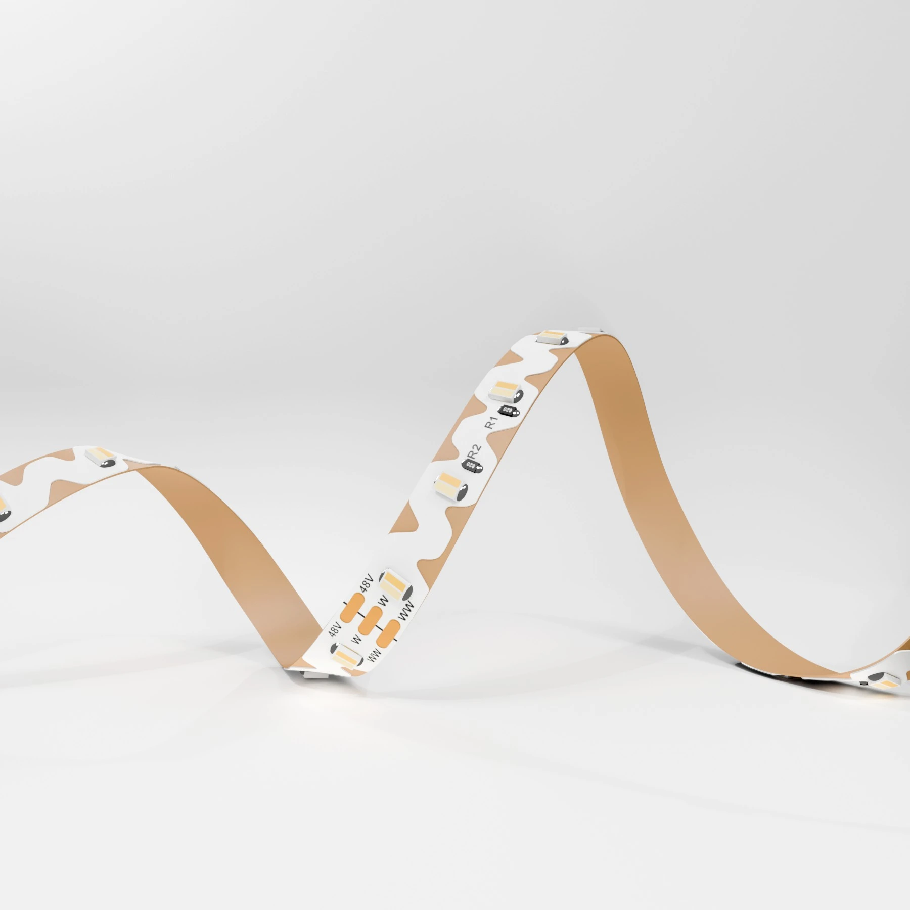 48V Zick Zack LED Streifen - einstellbare Farbtemperatur - 72 LEDs je Meter - alle 16,7cm teilbar