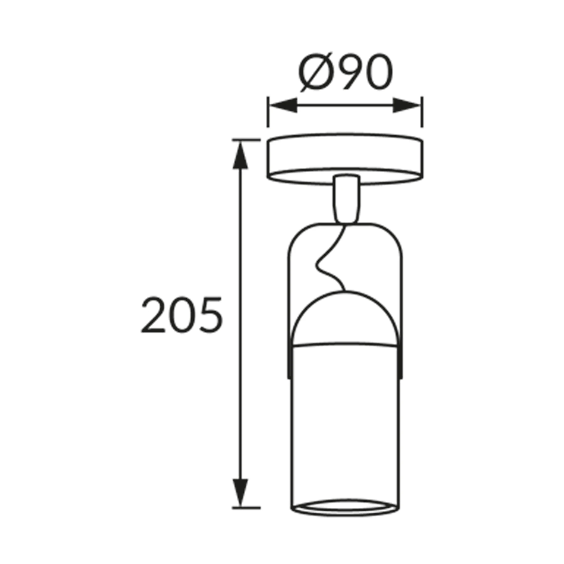 LOFTA 1 - Decken Spotleuchte in schwarz - ohne Leuchtmittel