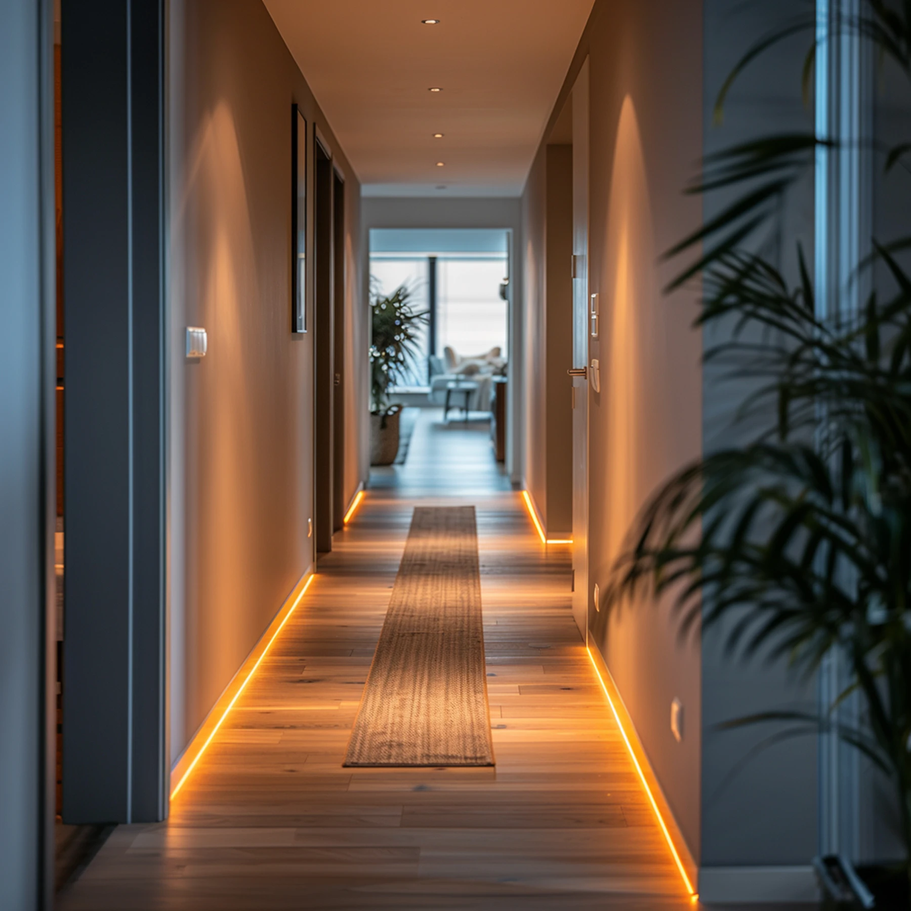 LED Stuckleiste - Sockelleiste mit Kabelkanal - 2,5 x 8 x 200cm