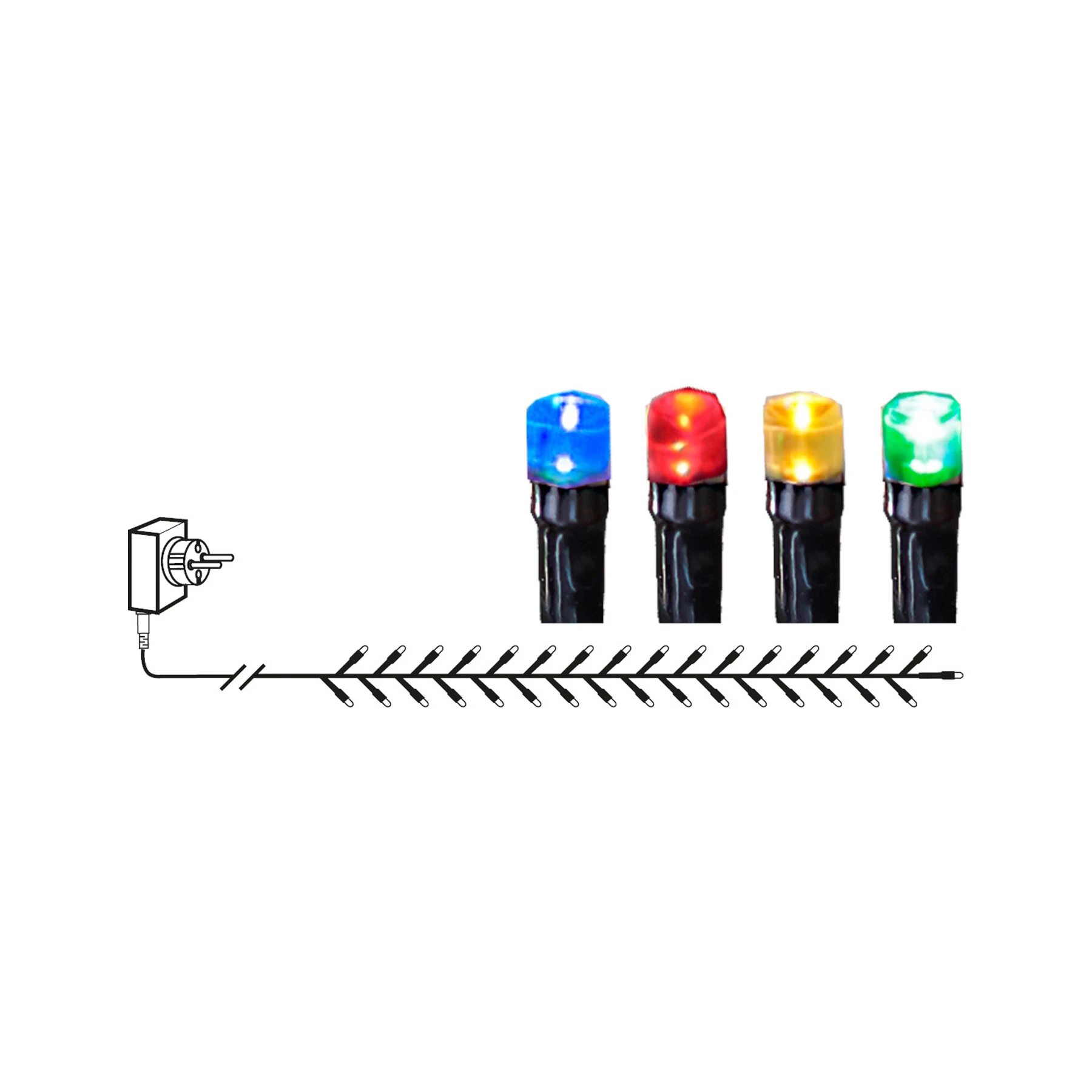 Flashy - Lichterkette für außen - 16 m - 800 LEDs - Timer - Netzbetrieb - 8 Funktionen - Mehrfarbig