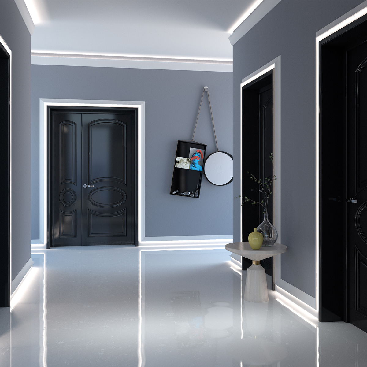 LED Stuckleiste - Sockelleiste - indirekt - 4 x 9,3 x 200cm