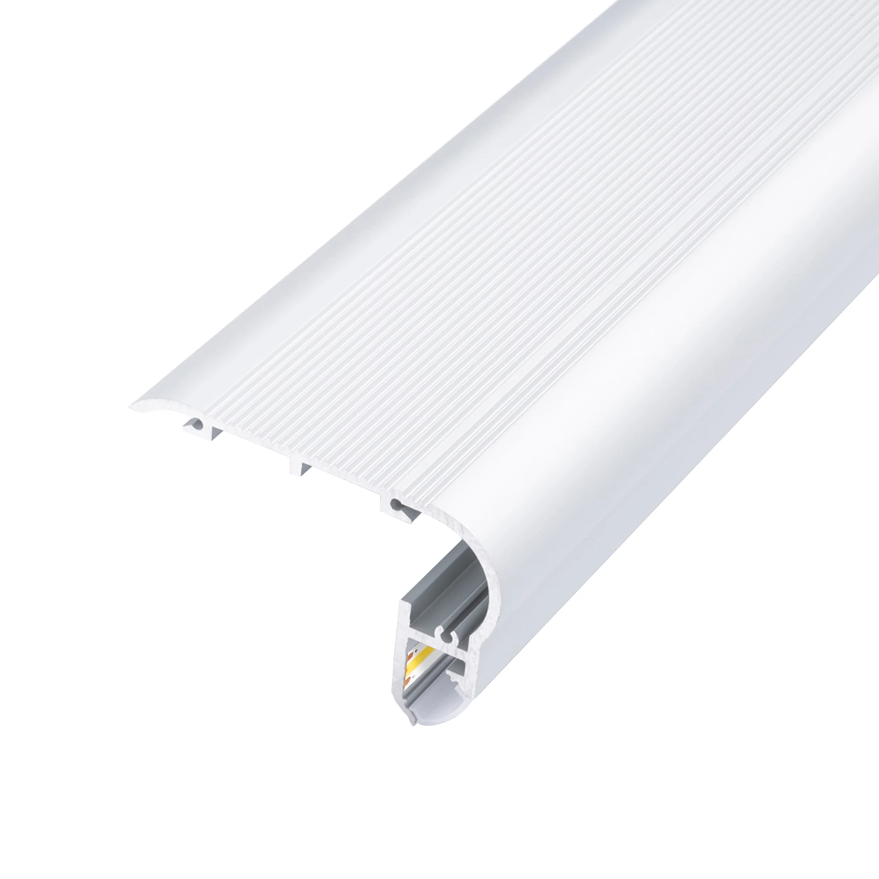 Aluminium LED Treppen Profil in Wunschlänge, round line, 8 x 5cm