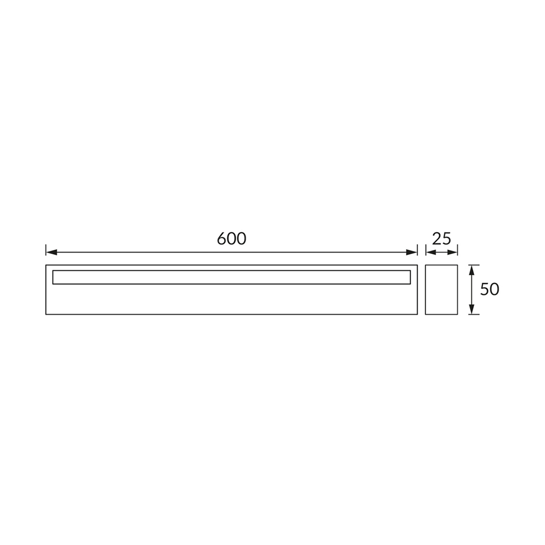 230V LED - Spiegelleuchte in schwarz - Lichtfarbe: Neutralweiß - 14W - 60cm