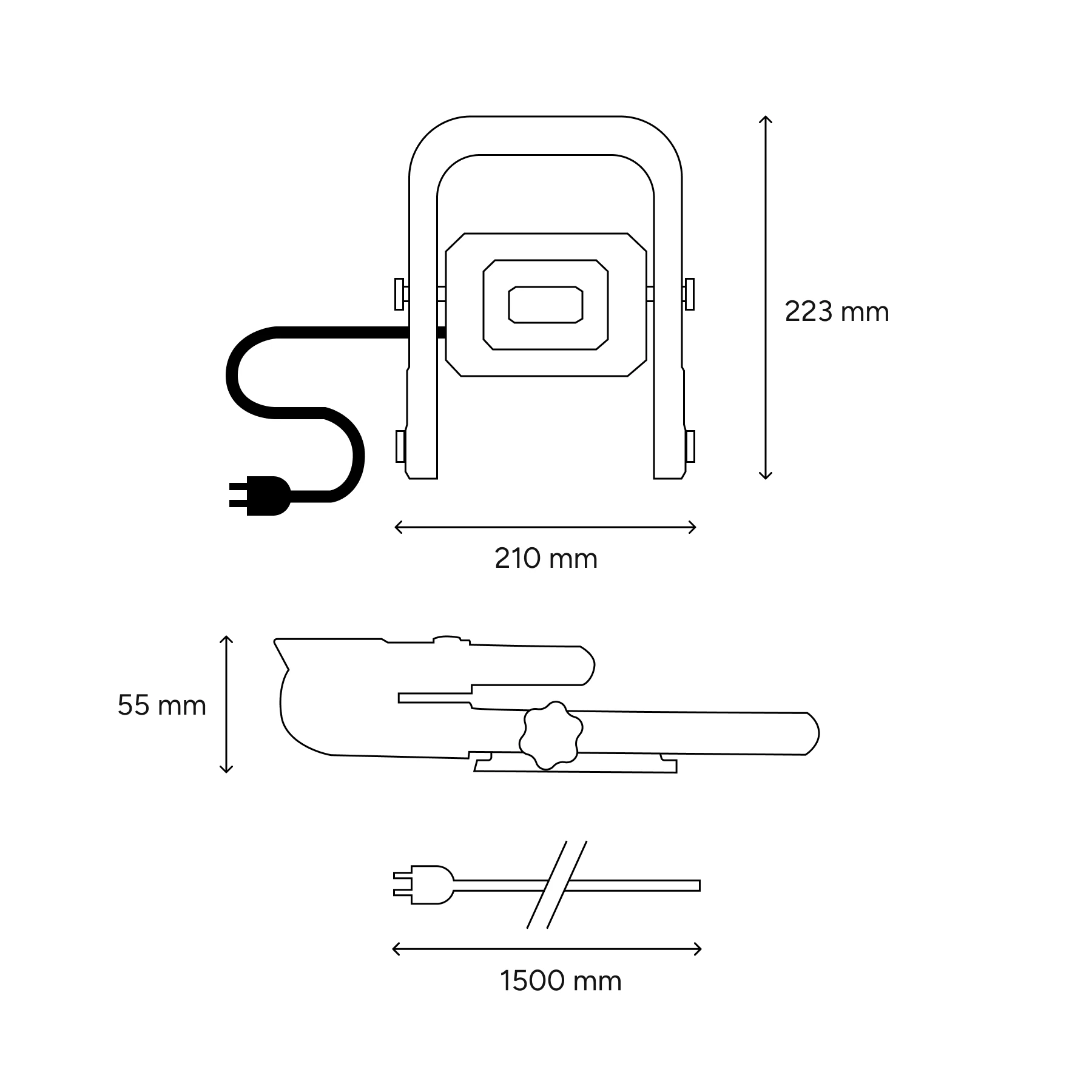 LED Strahler mit Traggestell - 21 x 22,3 x 5,5 cm - 30 W - Lichtfarbe: Neutralweiß