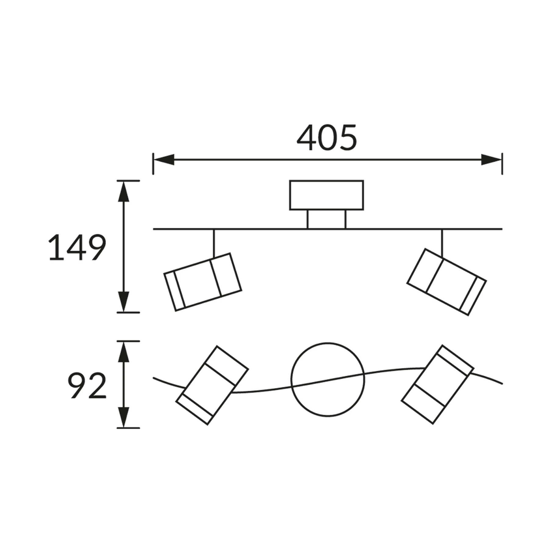 OLAF 2 - Decken Spotleuchte in chrom/mattchrom - 2 x max 35W - Lichtfarbe: neutralweiß