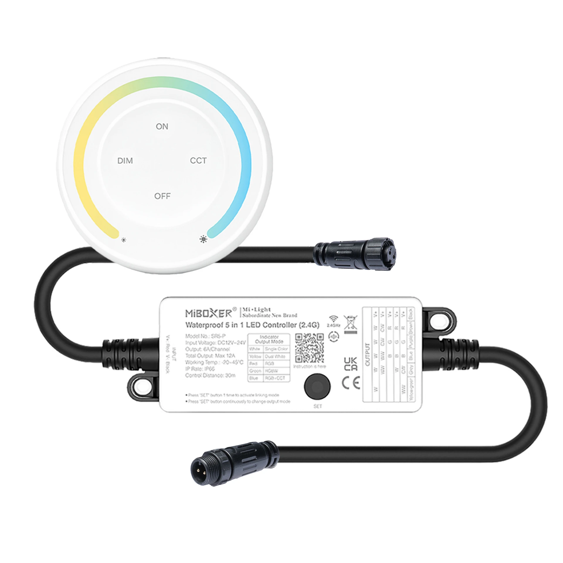 Plug & Play LED Funk Controller Set - 1 Zone - 1 Kanal - Fernbedienung (2,4 GHz) - IP66 wasserfest