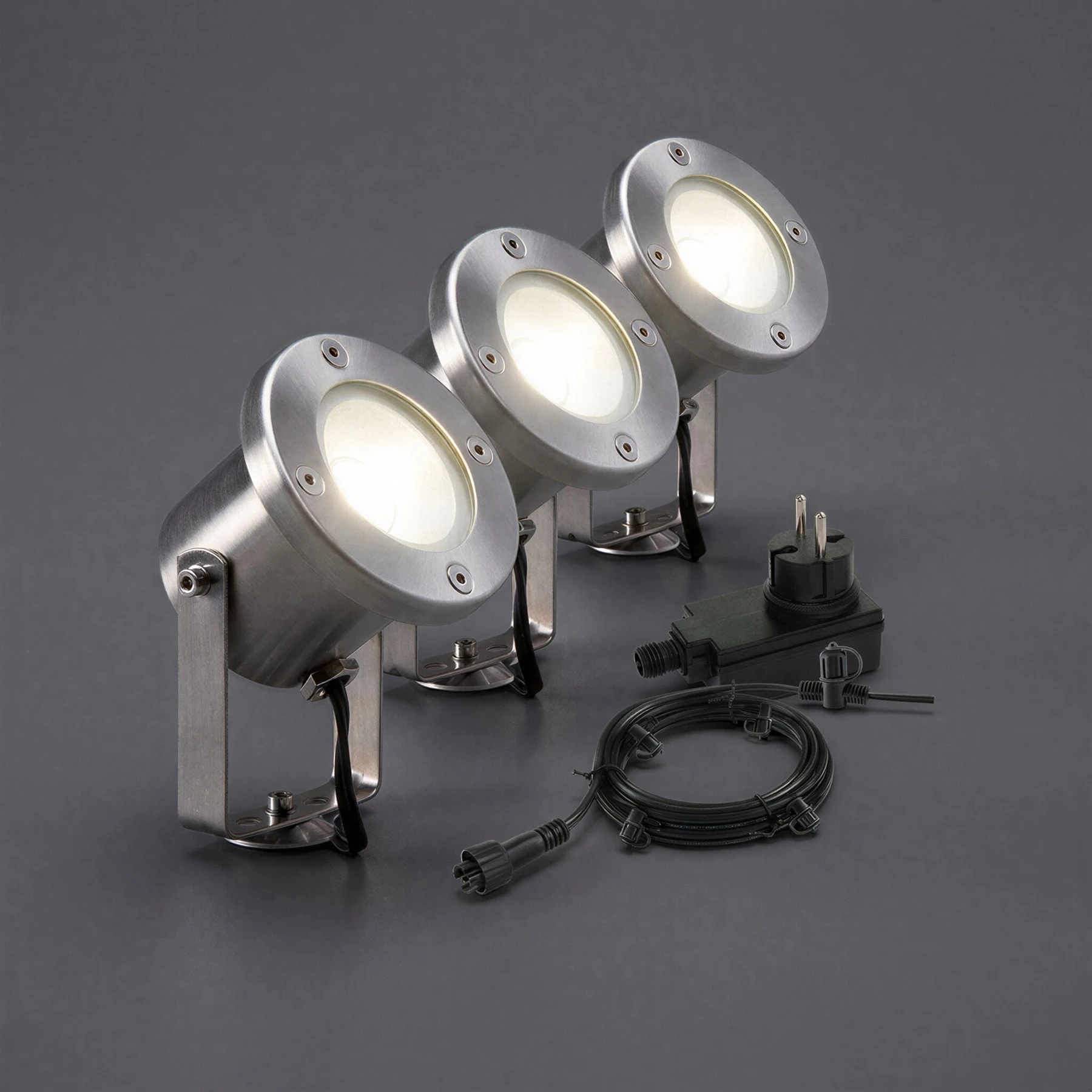 Garden Lights, 12V Wegeleuchte - Catalpa 3er Set - 7,8W, warmweiß, IP44