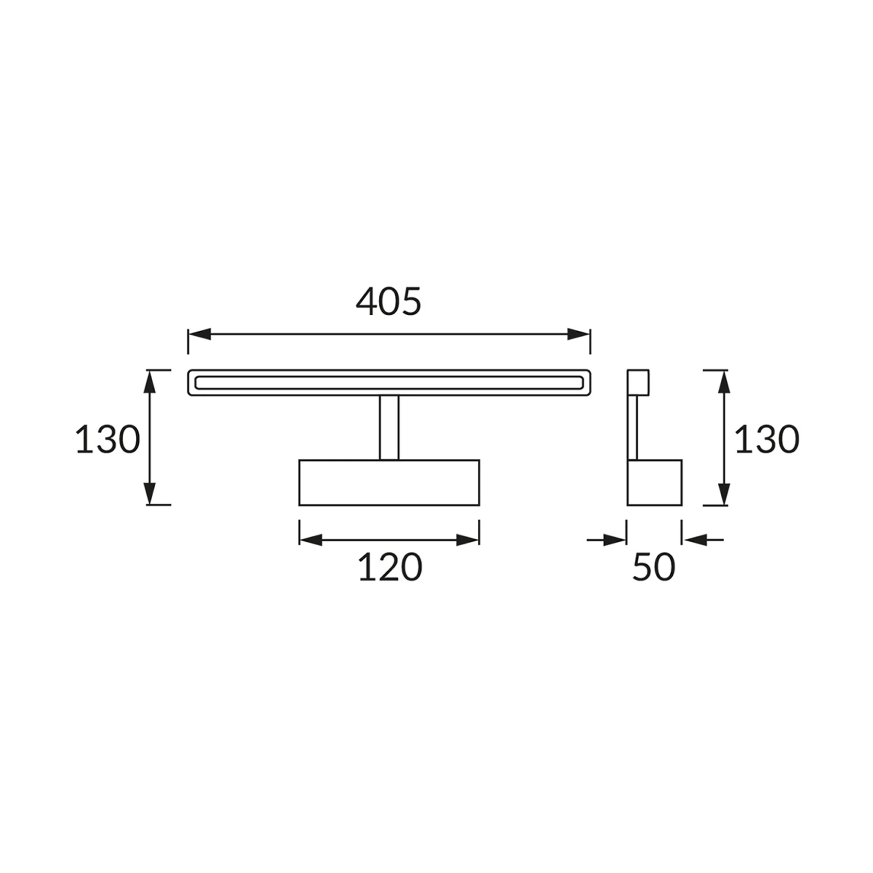 230V LED - Spiegelleuchte in  Chrom - Lichtfarbe: Neutralweiß - 8W - 40,5cm