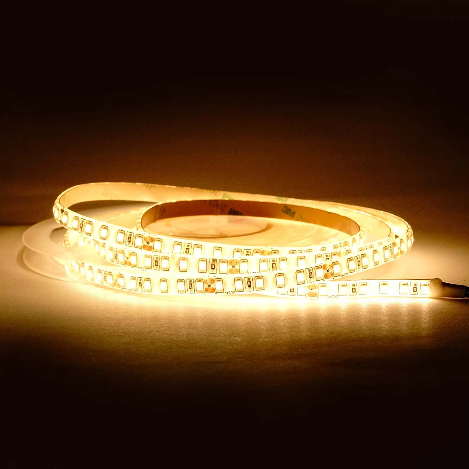 24V wasserfester LED Streifen - warmweiß - IP65 - 140 LEDs je Meter - alle 5cm teilbar - 25cm - 35 LED Chips - 5 Watt - 550 Lumen - 100cm Eingangskabel mit offenen Enden