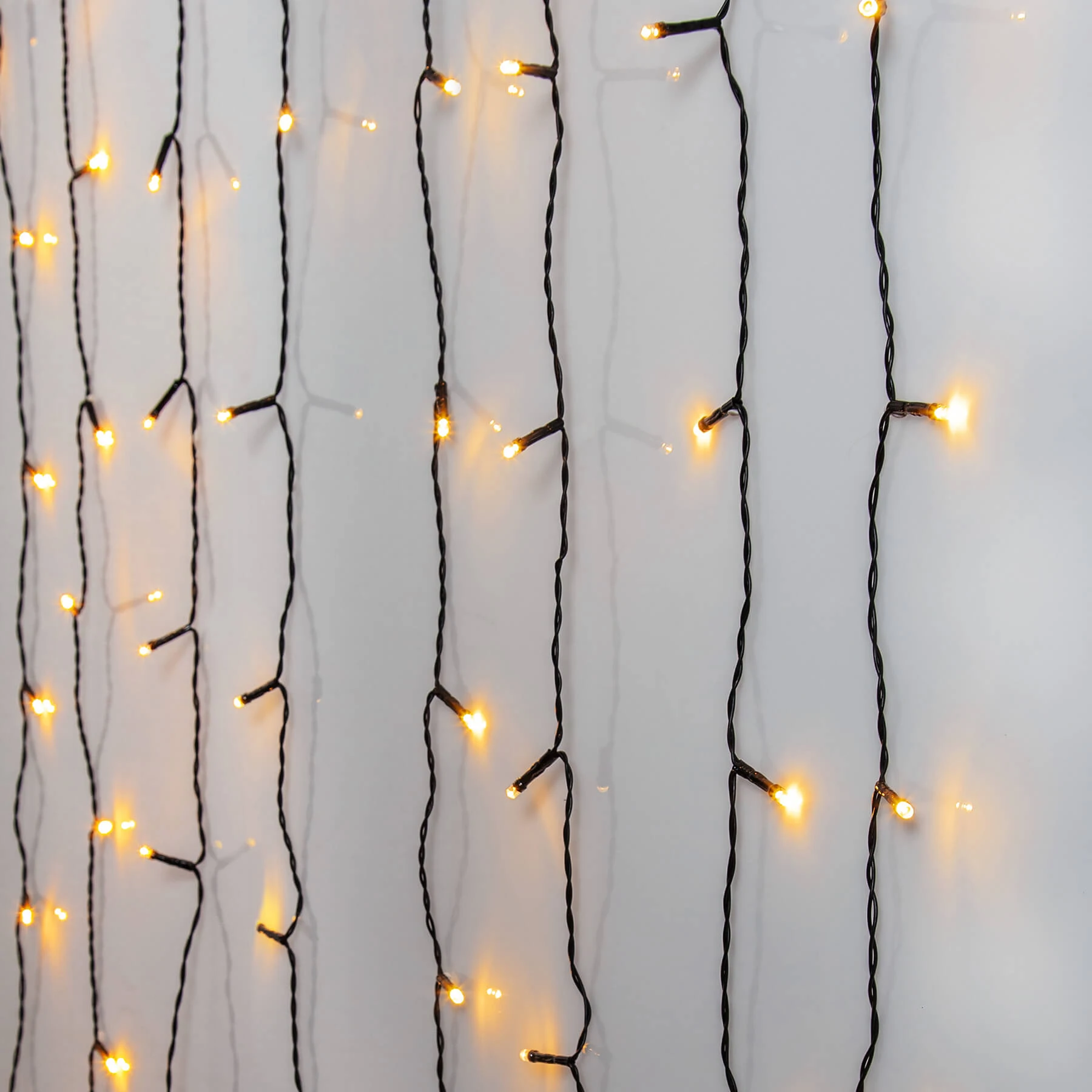 Golden Warm White - Lichtervorhang für außen - 1,3 m - 80 LEDs - Netzbetrieb - Warmweiß