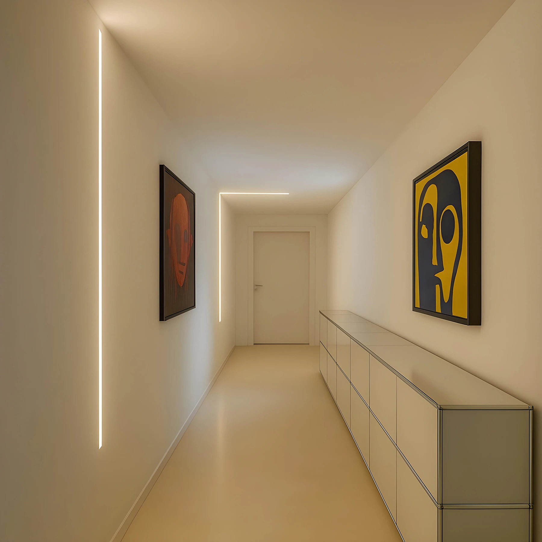 5m Aluminium Unterputz Profil mit 24V COB LED Streifen, Drywall Slim Weiß variabel - 2700K - 6000K ohne Netzteil und ohne Fernbedienung