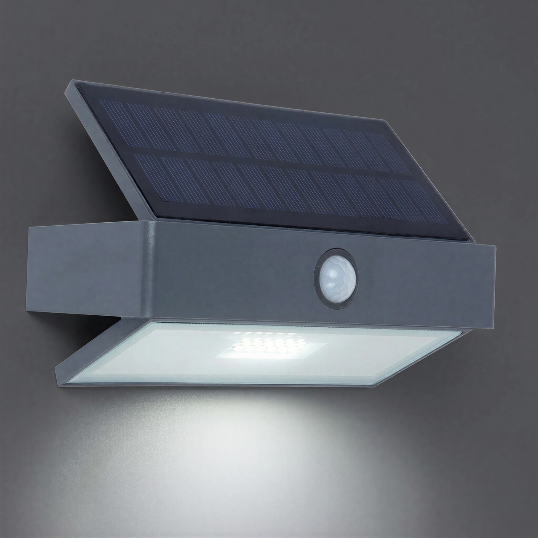 ARROW - Solar Wandleuchte mit Bewegungsmelder in schwarz - 2,3 W - Lichtfarbe: neutralweiß