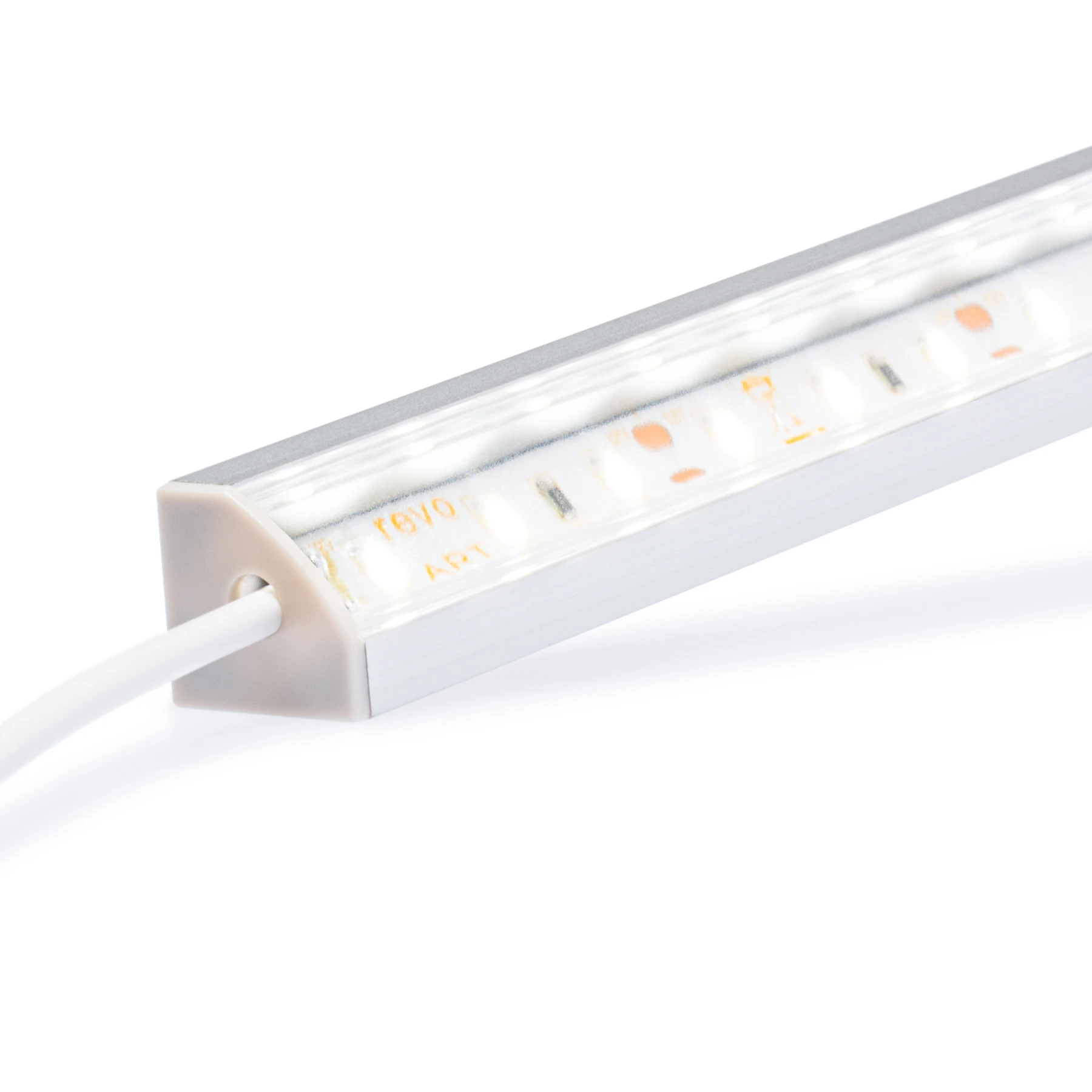 12V Aluminium LED Eckleiste – kaltweiß – transparente Abdeckung