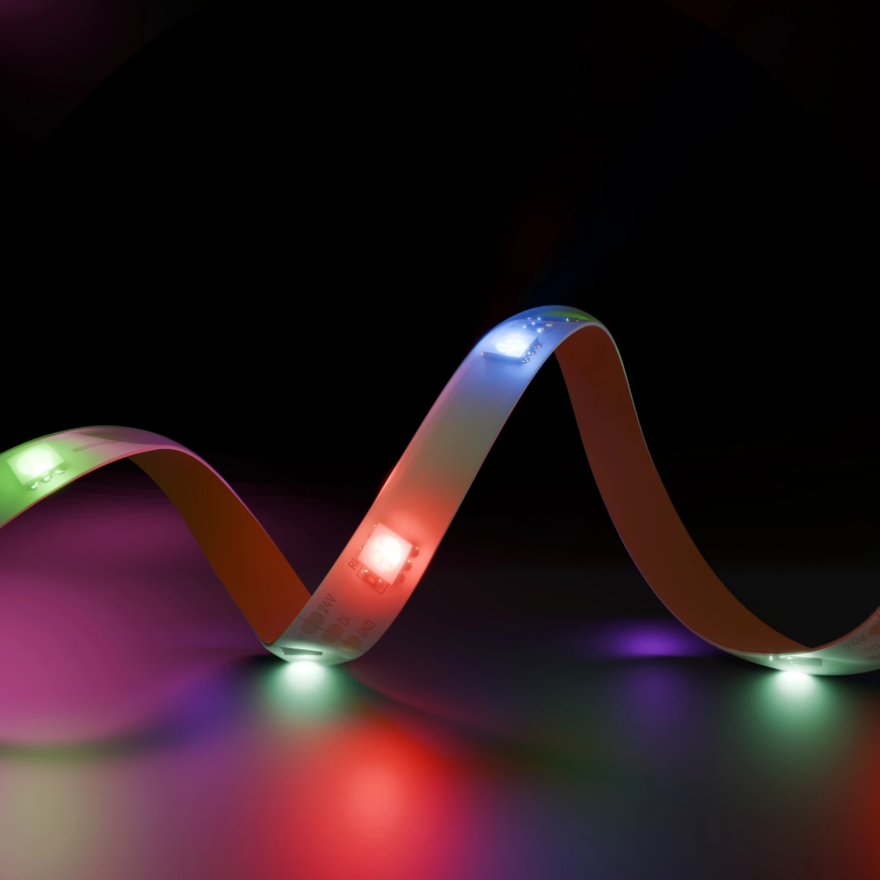 24V Smart LED Strip - RGBIC, 5m, IP44 - Tuya App, Sprachsteuerung über Alexa und Google Home