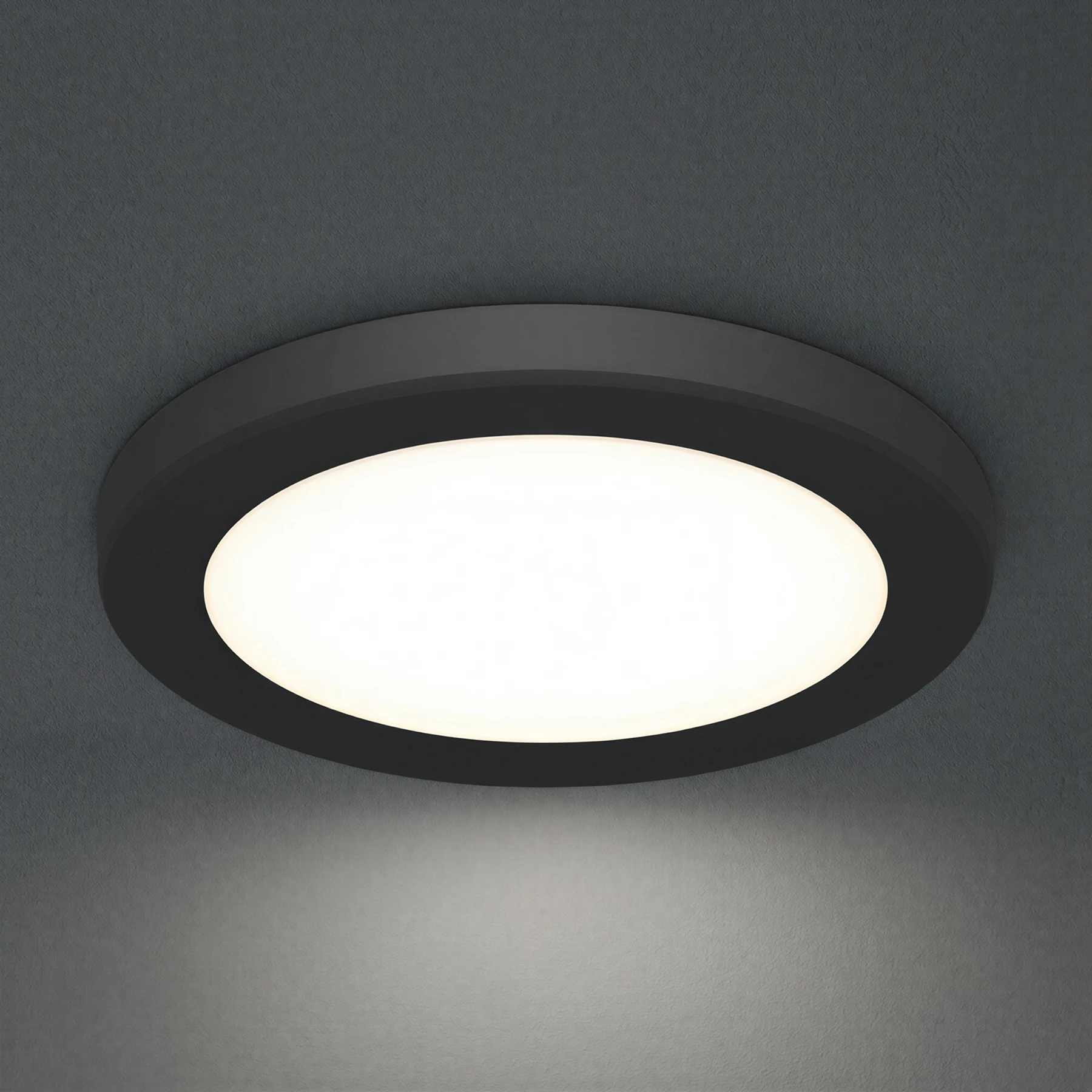Decken Aufbauleuchte in schwarz - Ø22cm - 18 W - Lichtfarbe: weiß einstellbar
