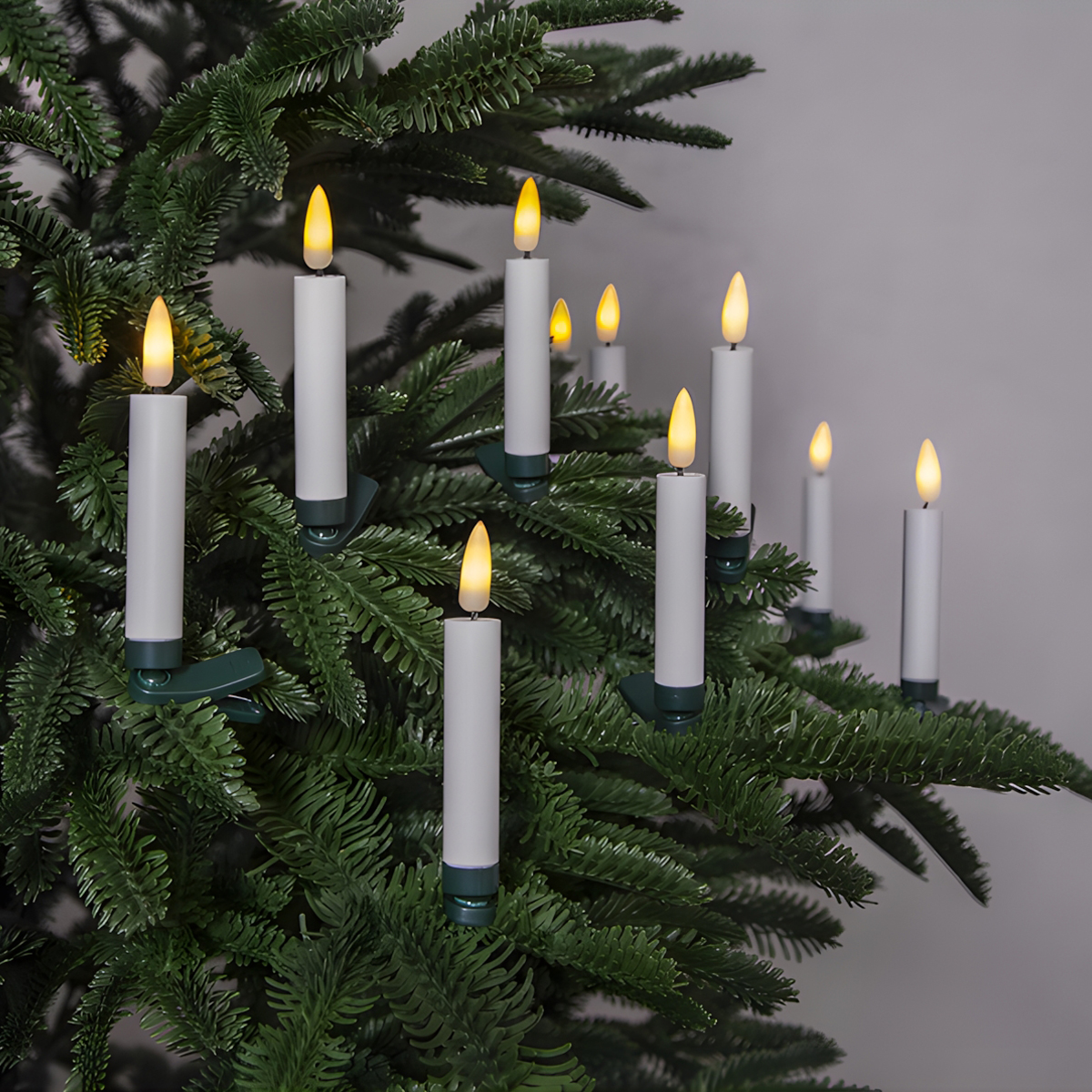 Flamme - Baumlichterkerzen für innen - kabellos - 10 LEDs - Batteriebetrieb - Warmweiß