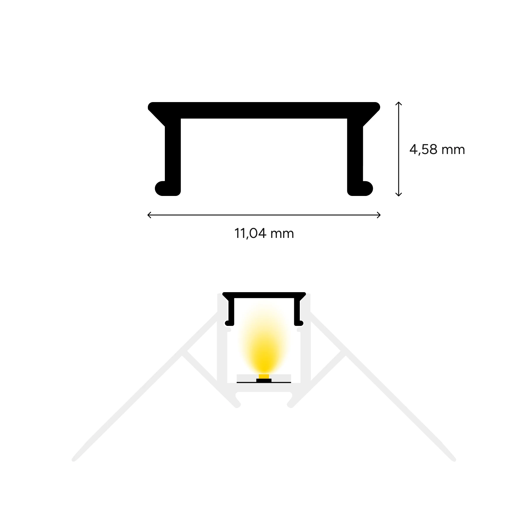 diffuse Abdeckung für LED Trockenbau Unterputzprofil - Außenecke, CC-91 - 100cm Länge