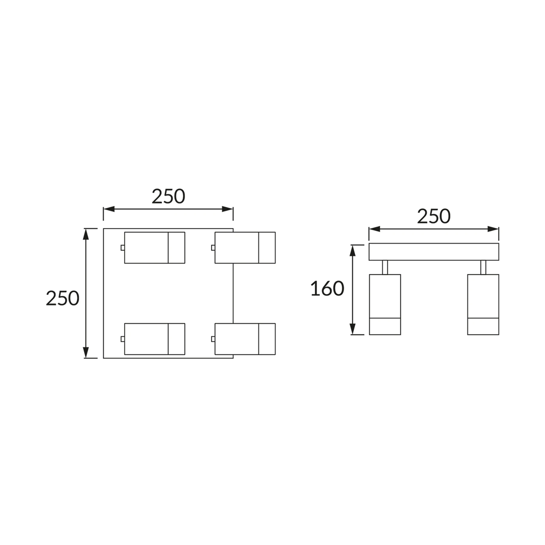 PUZON SPT 4 - Decken Spotleuchte in weiß/gold - ohne Leuchtmittel