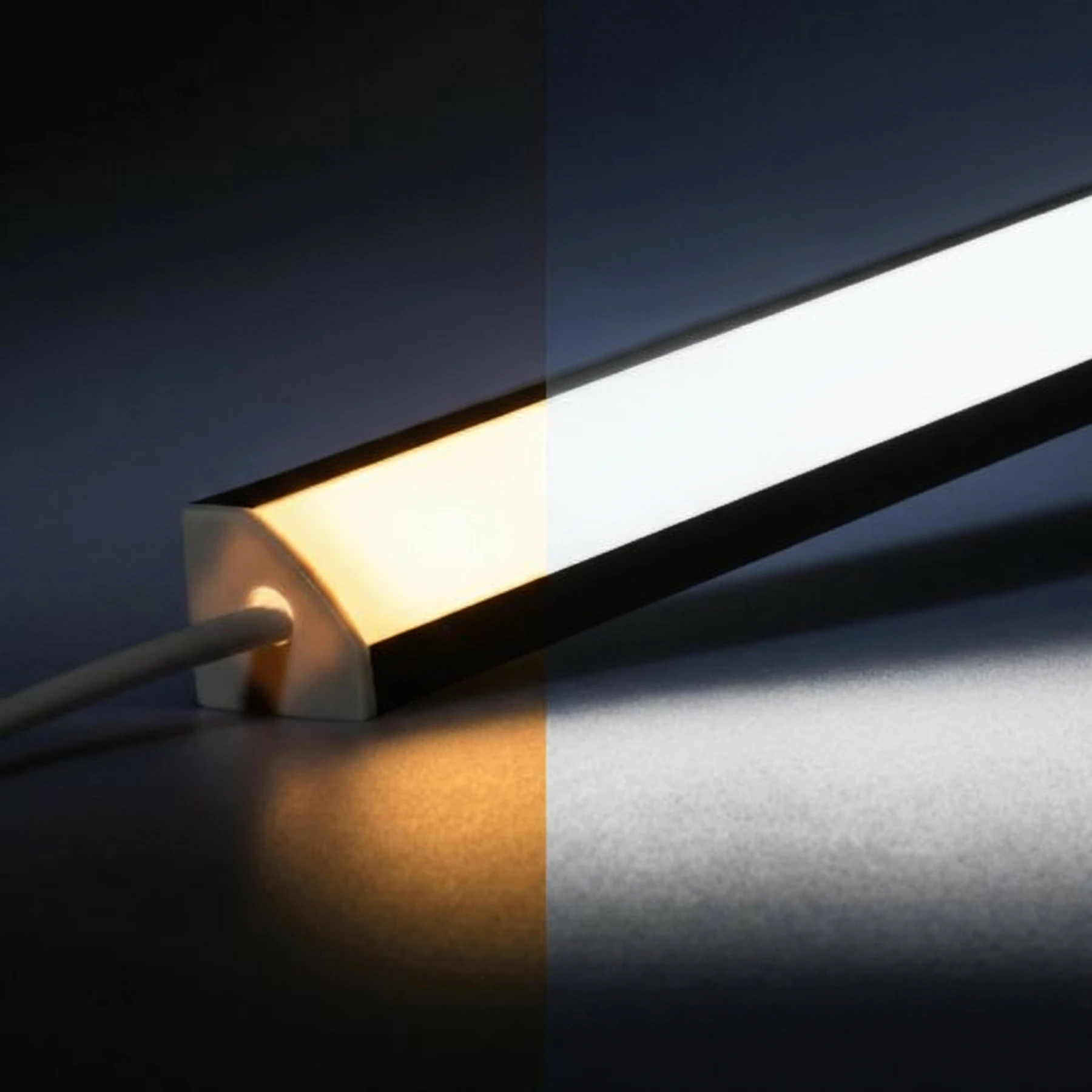 24V Black Line LED Eckleiste - COB - Farbtemperatur einstellbar - diffuse Abdeckung