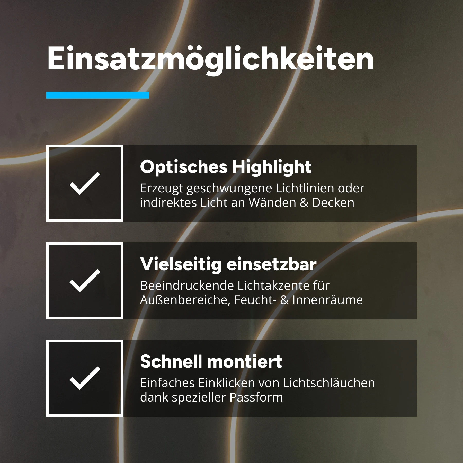Aluminium LED Profil für 16 x 15mm Neon Streifen, flexibel, 1,9 x 1,8 x 15cm