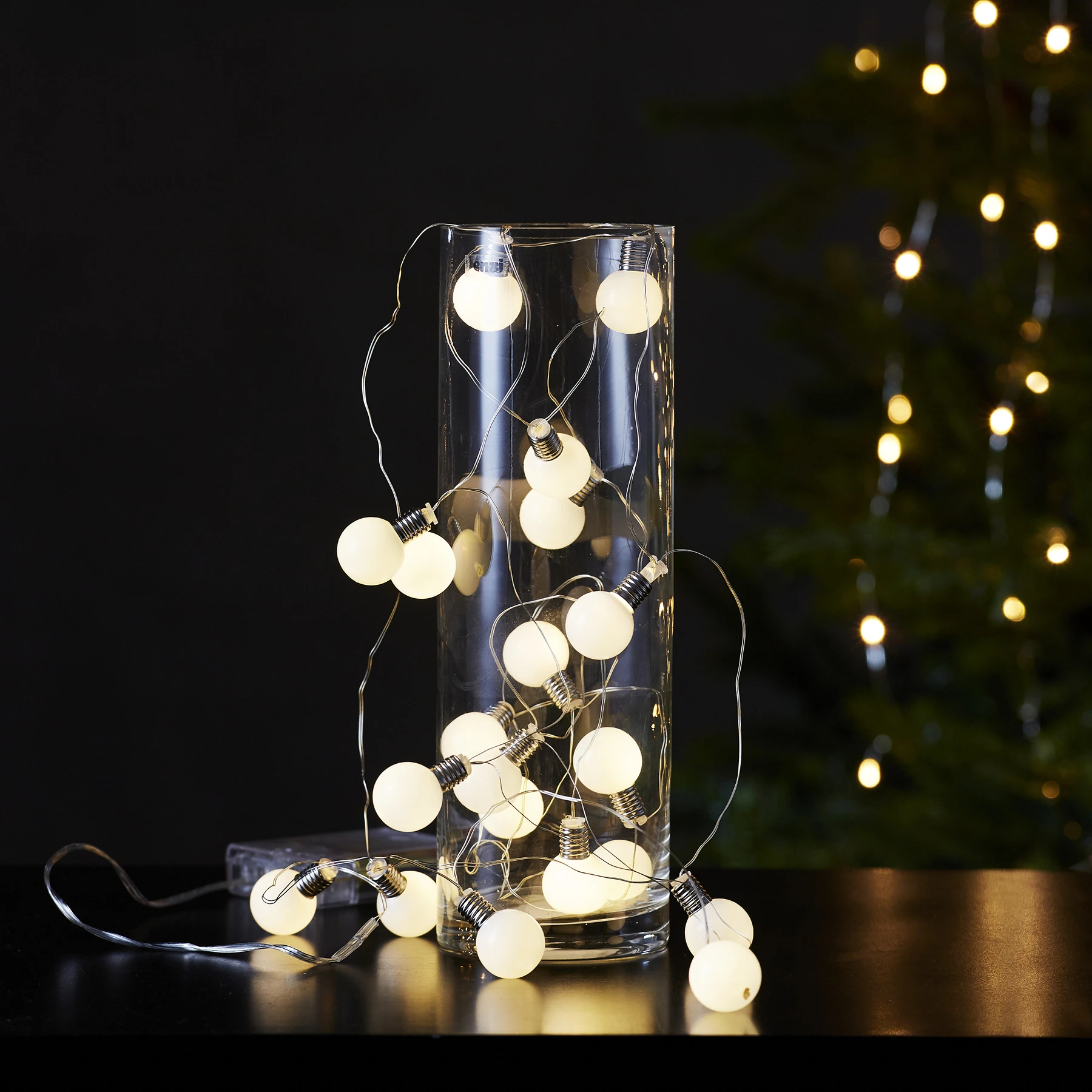Mini Glow - Deko Lichterkette für innen - 3 m - 20 LEDs - Timer - Batteriebetrieb - Warmweiß