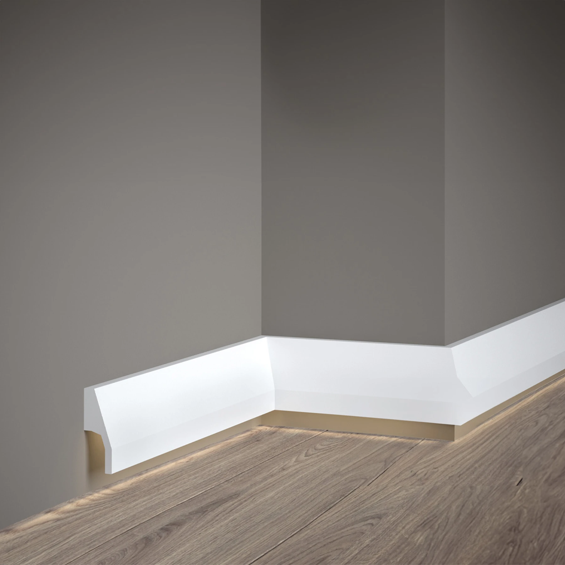 LED Stuckleiste - Sockelleiste - indirekt - 2,7 x 7 x 200cm