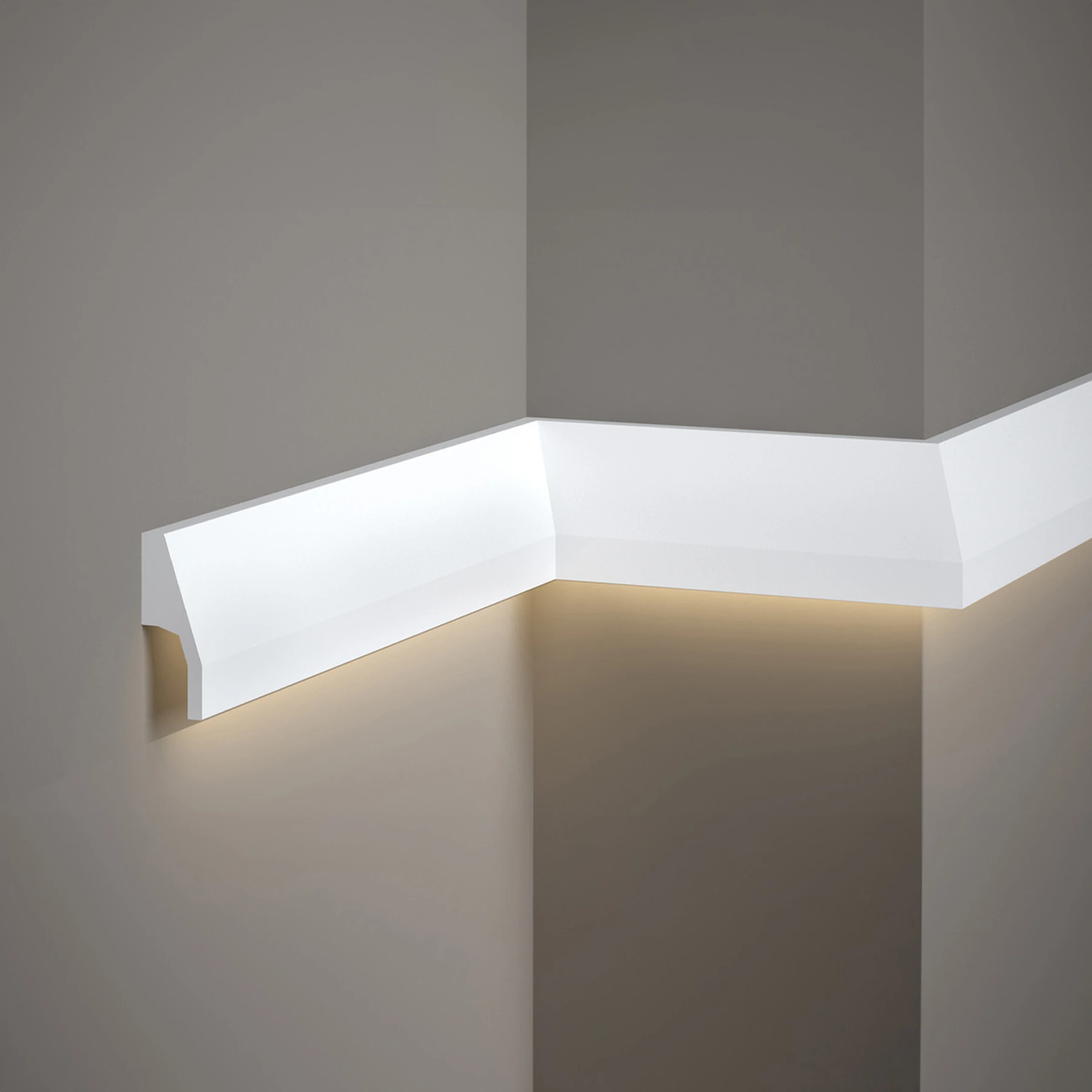 LED Stuckleiste - Wandleiste - indirekt - 2,7 x 7 x 200cm