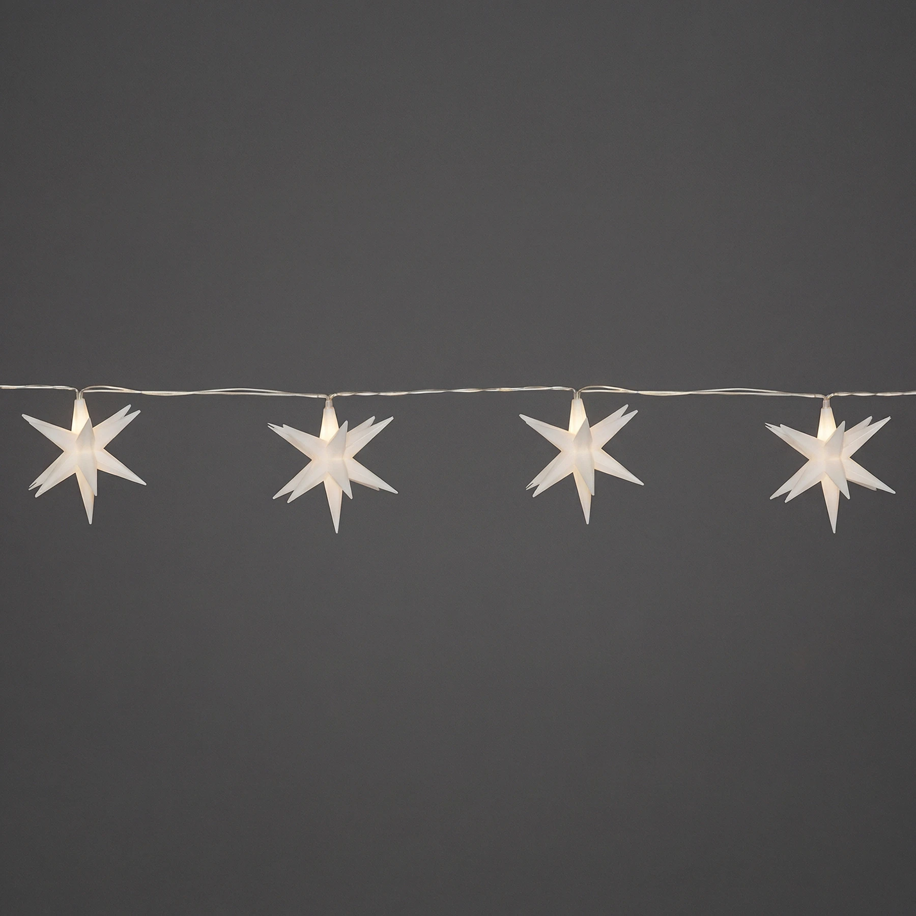December - Deko Lichterkette für innen - 2,1 m - 8 LEDs - Timer - Batteriebetrieb - Warmweiß