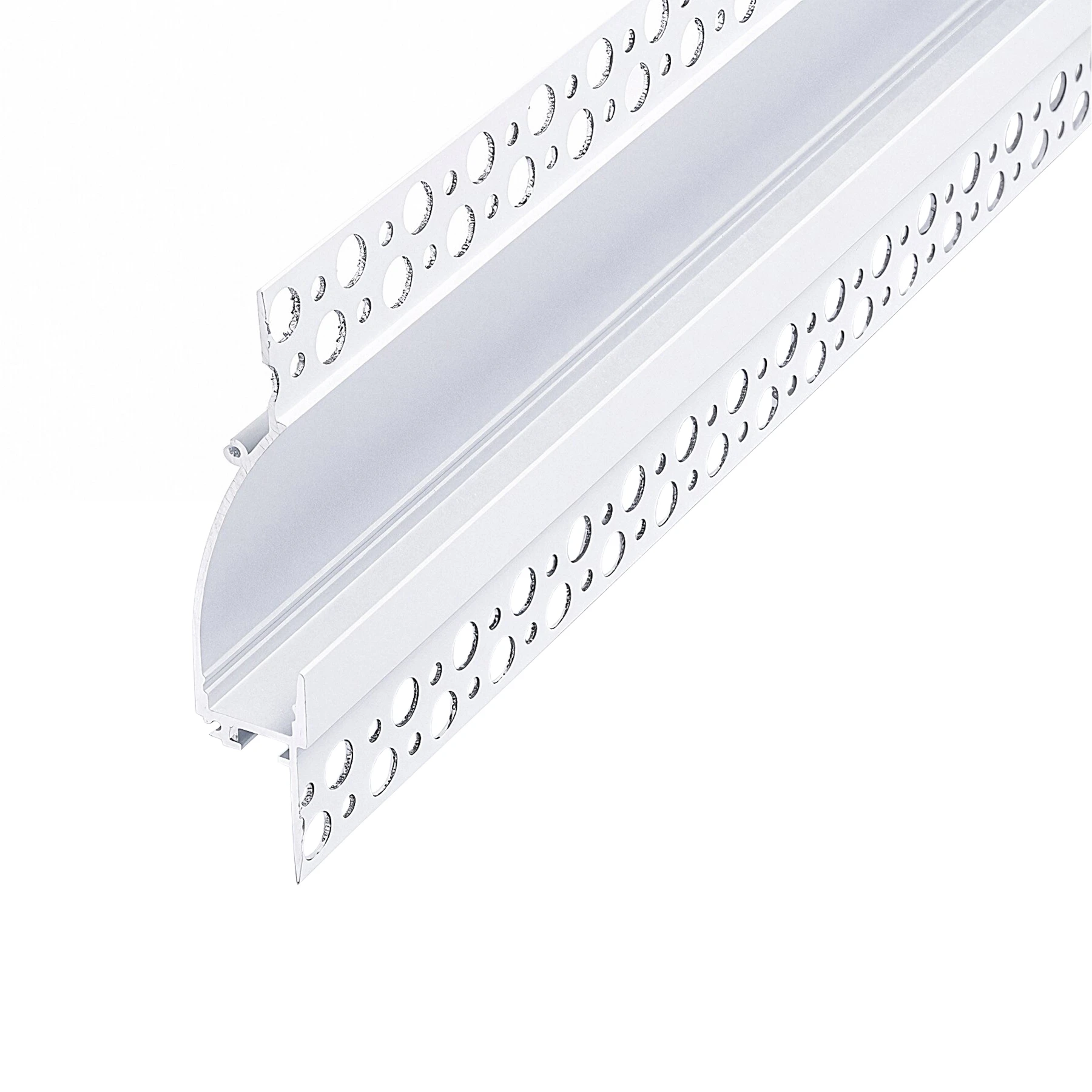 weißes Aluminium LED Unterputz Profil in Wunschlänge, Trockenbau indirekt, 9,6 x 1,85cm