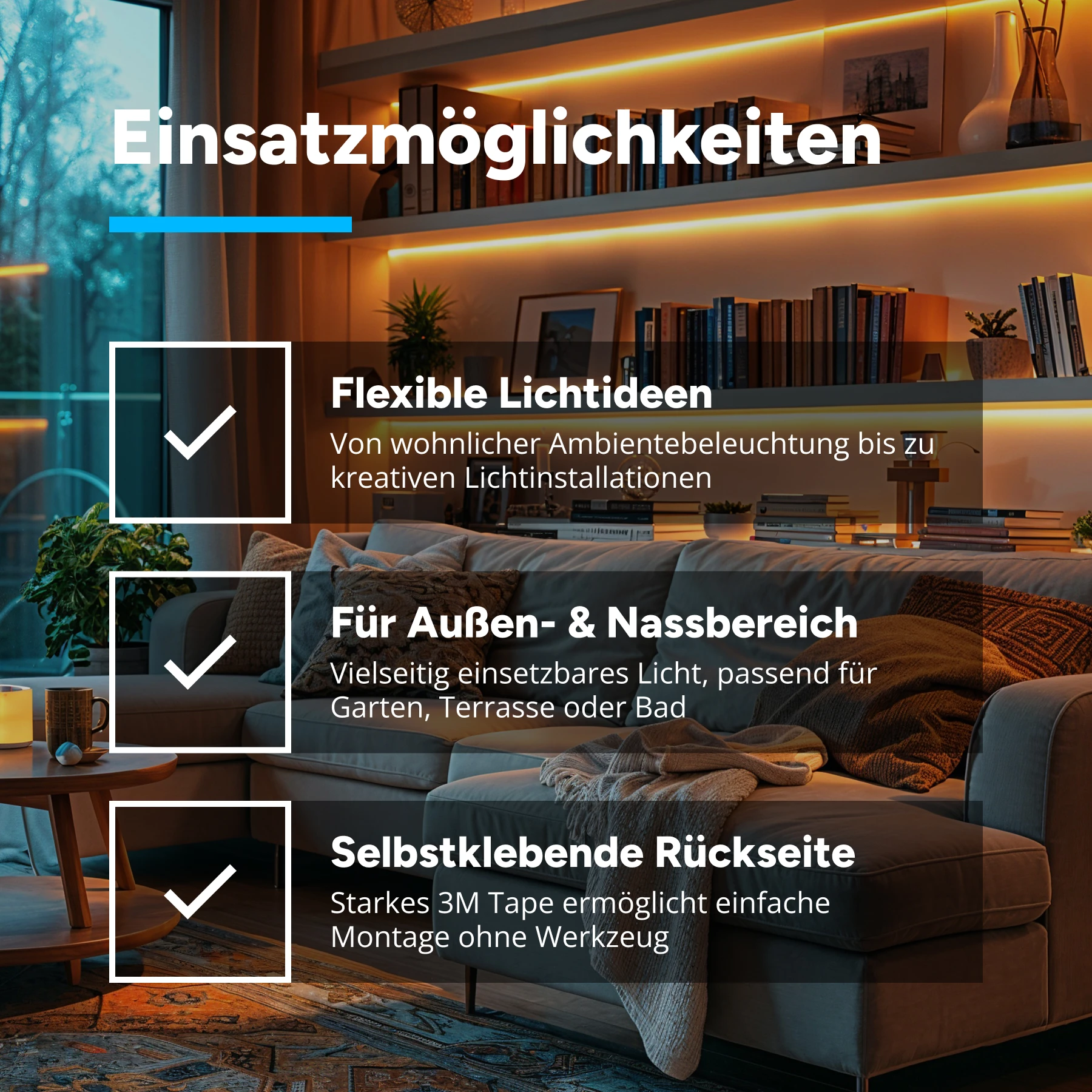 48V wasserfester COB LED Streifen - warmweiß - IP67 - 420 LEDs je Meter - alle 3,3cm teilbar - 420cm - 1764 LED Chips - 47 Watt - 4032 Lumen - 100cm Eingangskabel mit offenen Enden