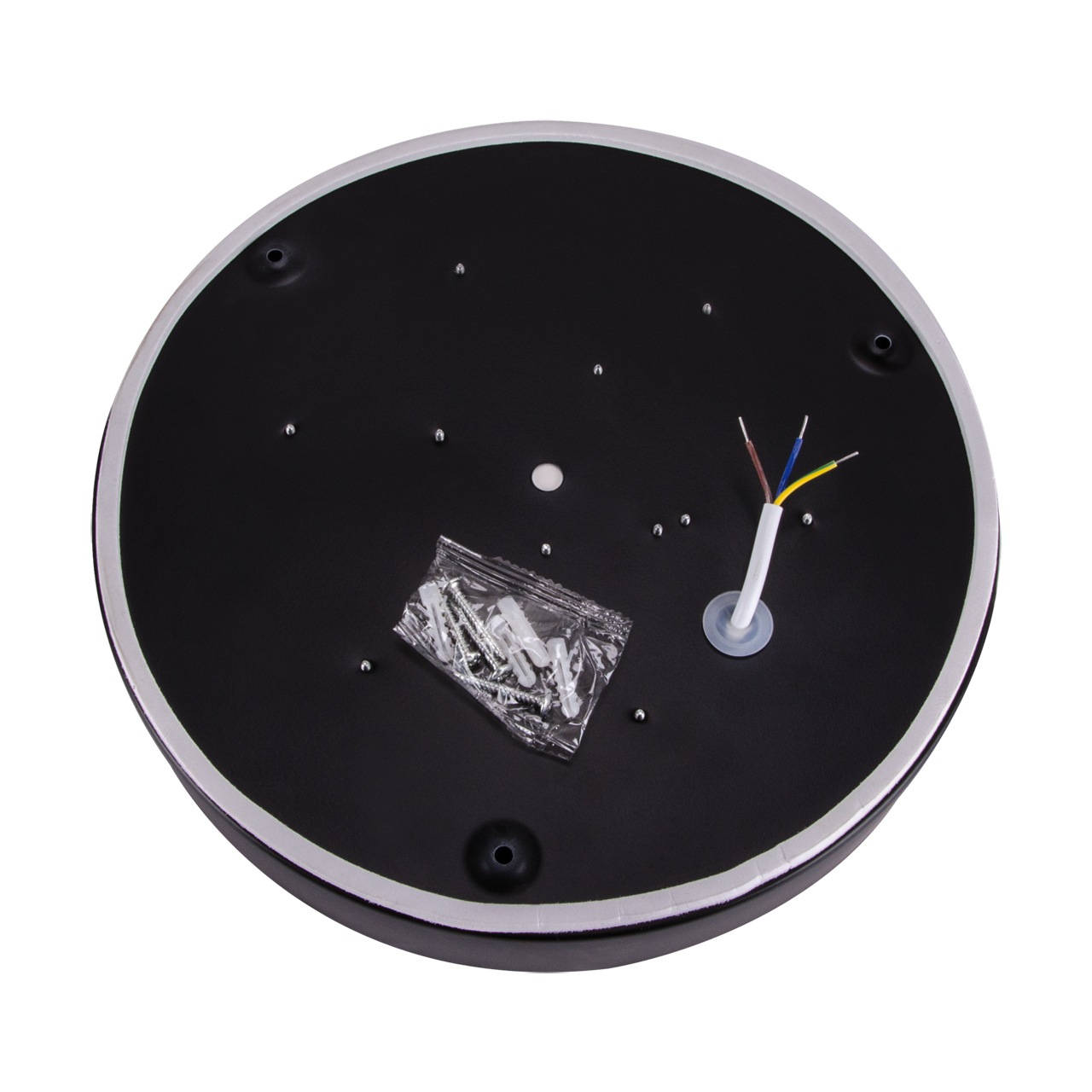 Decken Aufbauleuchte in schwarz - Ø40cm - 24 W - Lichtfarbe: neutralweiß