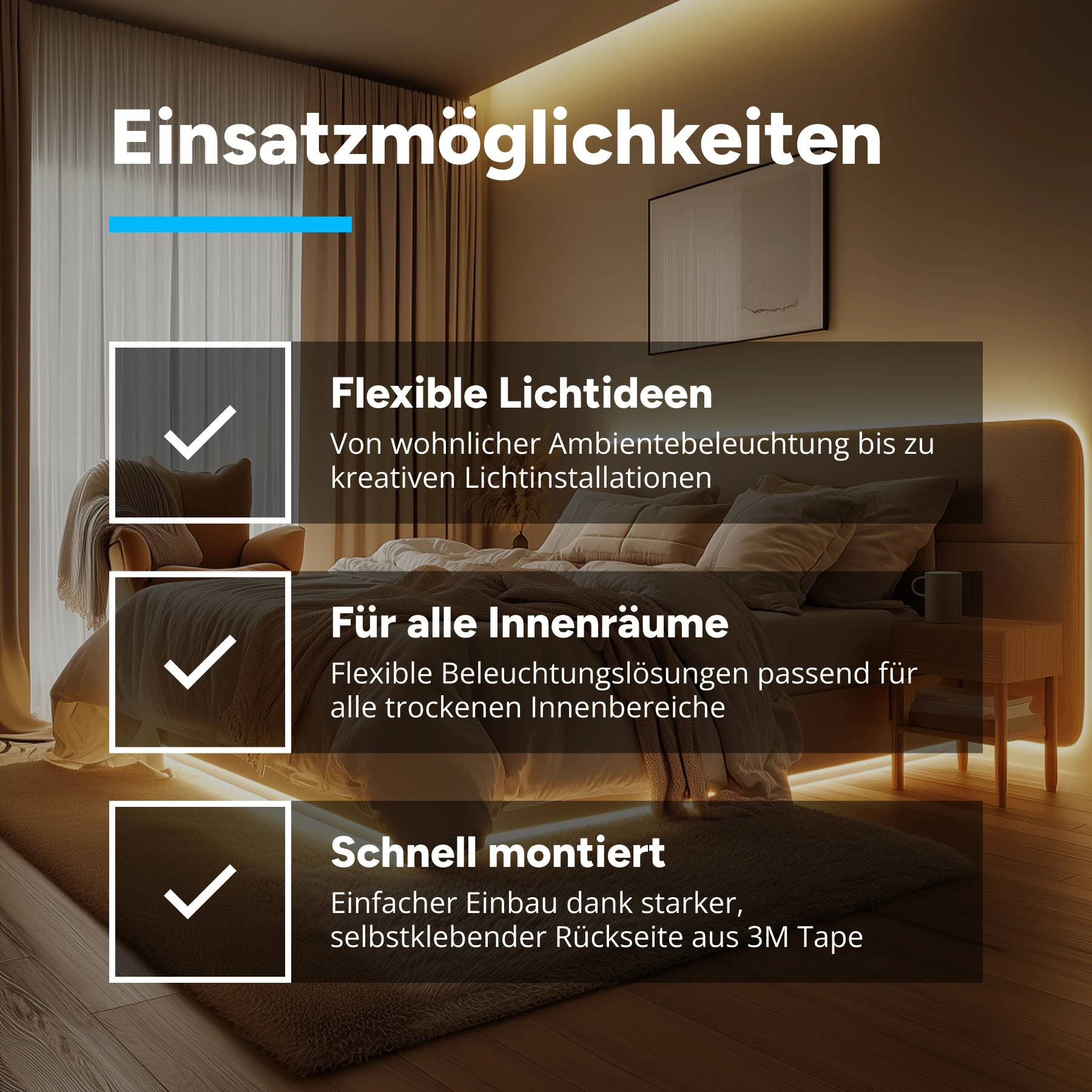 12V COB LED Streifen - warmweiß  - seitlich abstrahlend - alle 5cm teilbar - 5cm - 20 LED Chips - 0,6 Watt - 15 Lumen - ohne Eingangskabel - Löten erforderlich