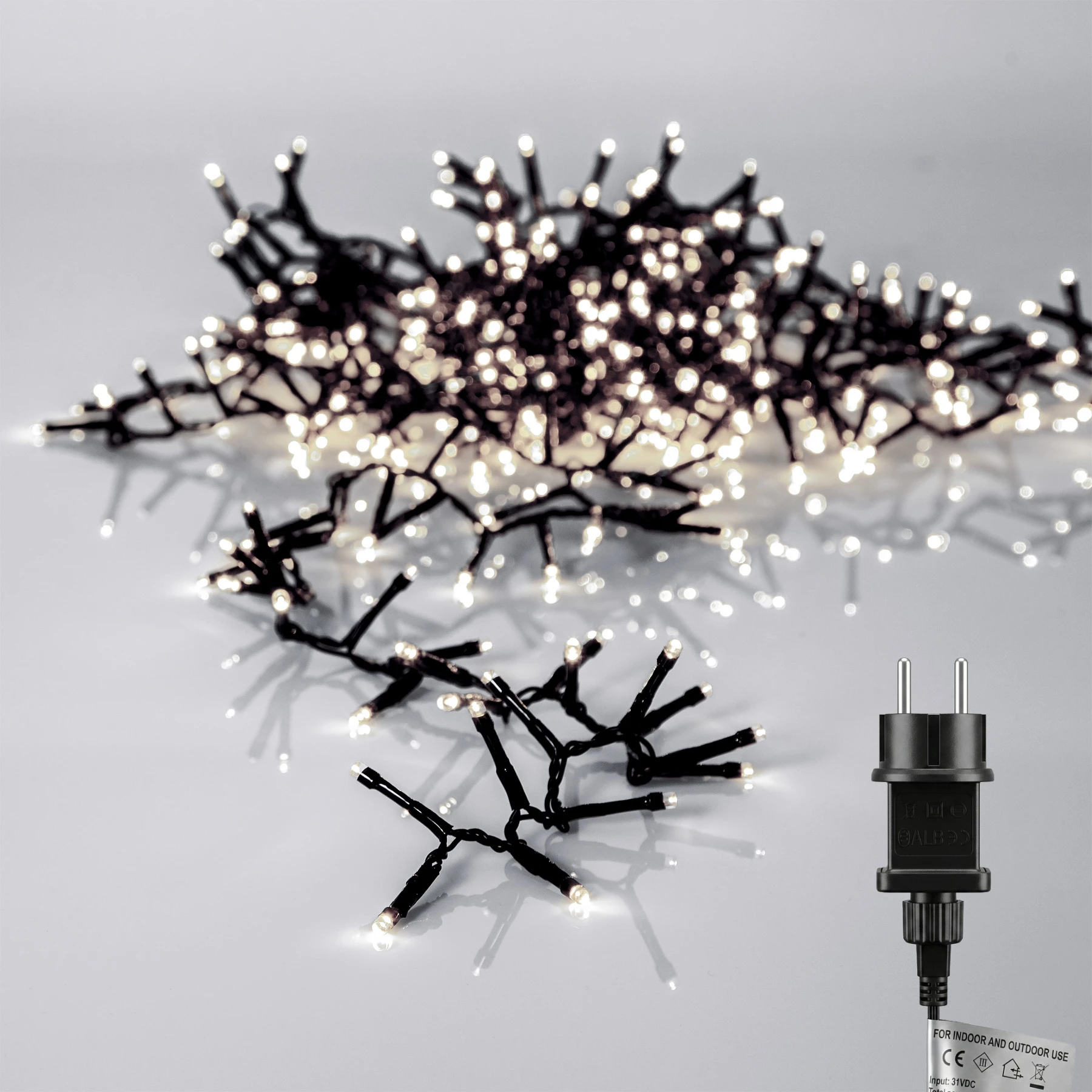 Crispy Ice White - Lichterkette für außen - 16 m