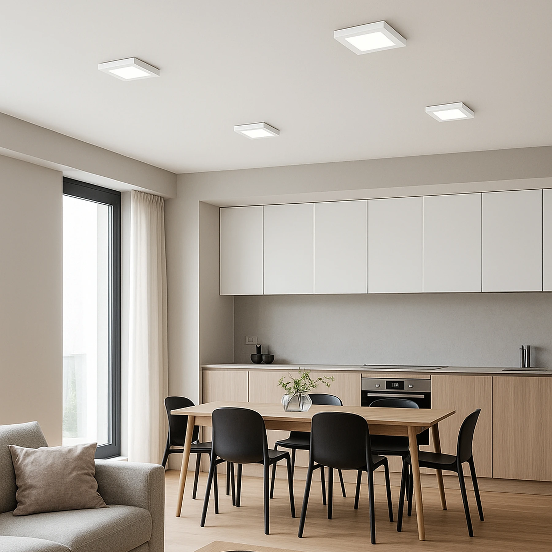 Decken Aufbauleuchte in mattchrom - 12 W - Lichtfarbe: neutralweiß